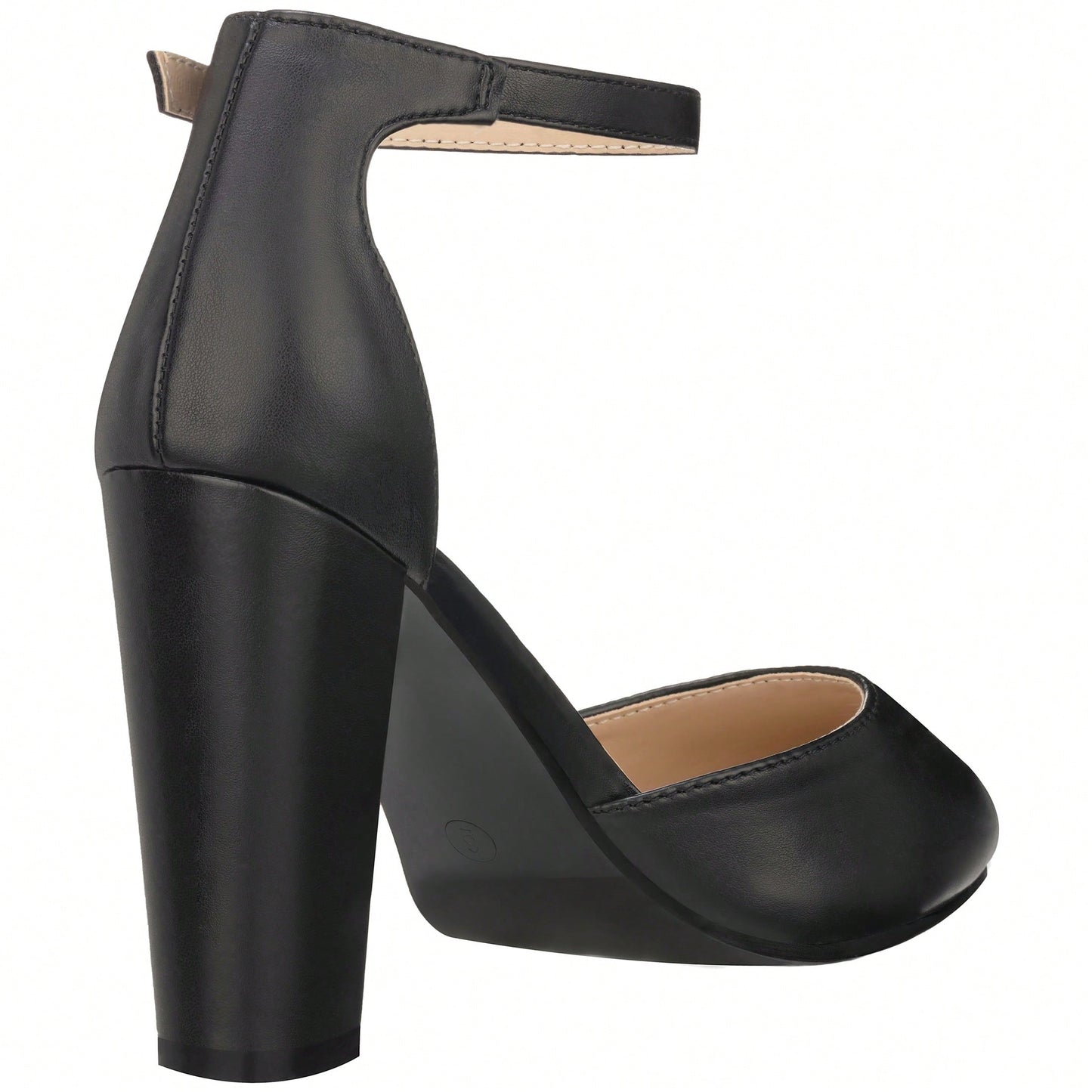 Women Point Toe Chunky Heeled Pumps Ankle Strap Pumps High Heel Ankle Strap Pump