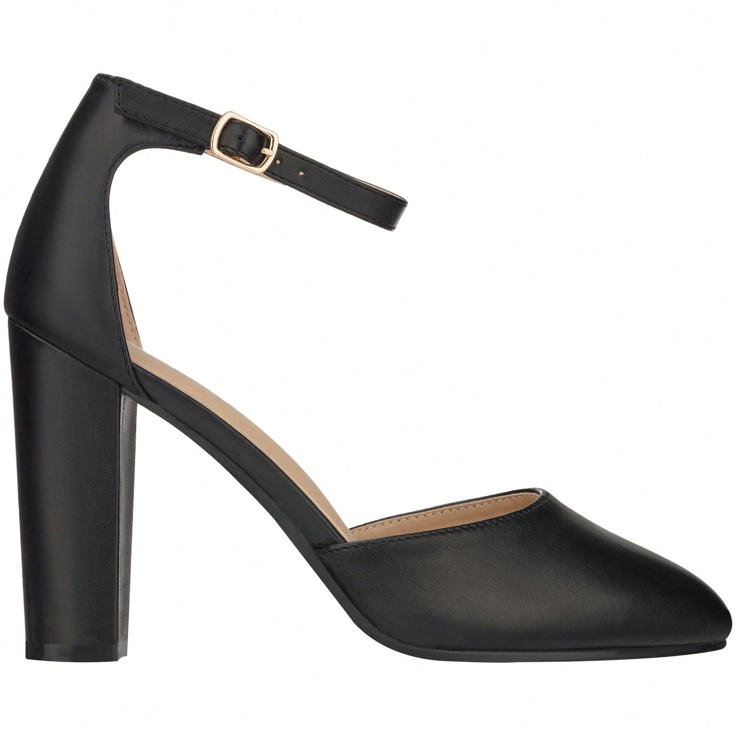Women Point Toe Chunky Heeled Pumps Ankle Strap Pumps High Heel Ankle Strap Pump