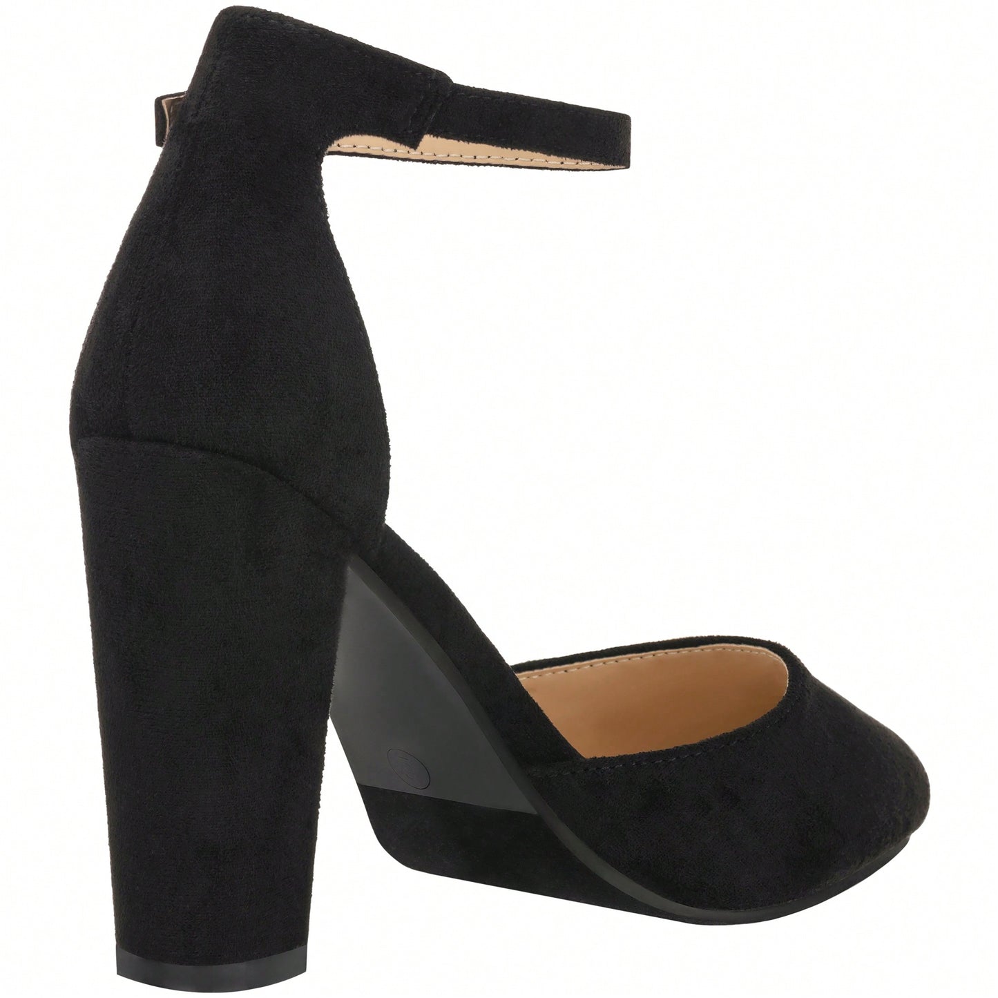 Women Point Toe Chunky Heeled Pumps Ankle Strap Pumps High Heel Ankle Strap Pump