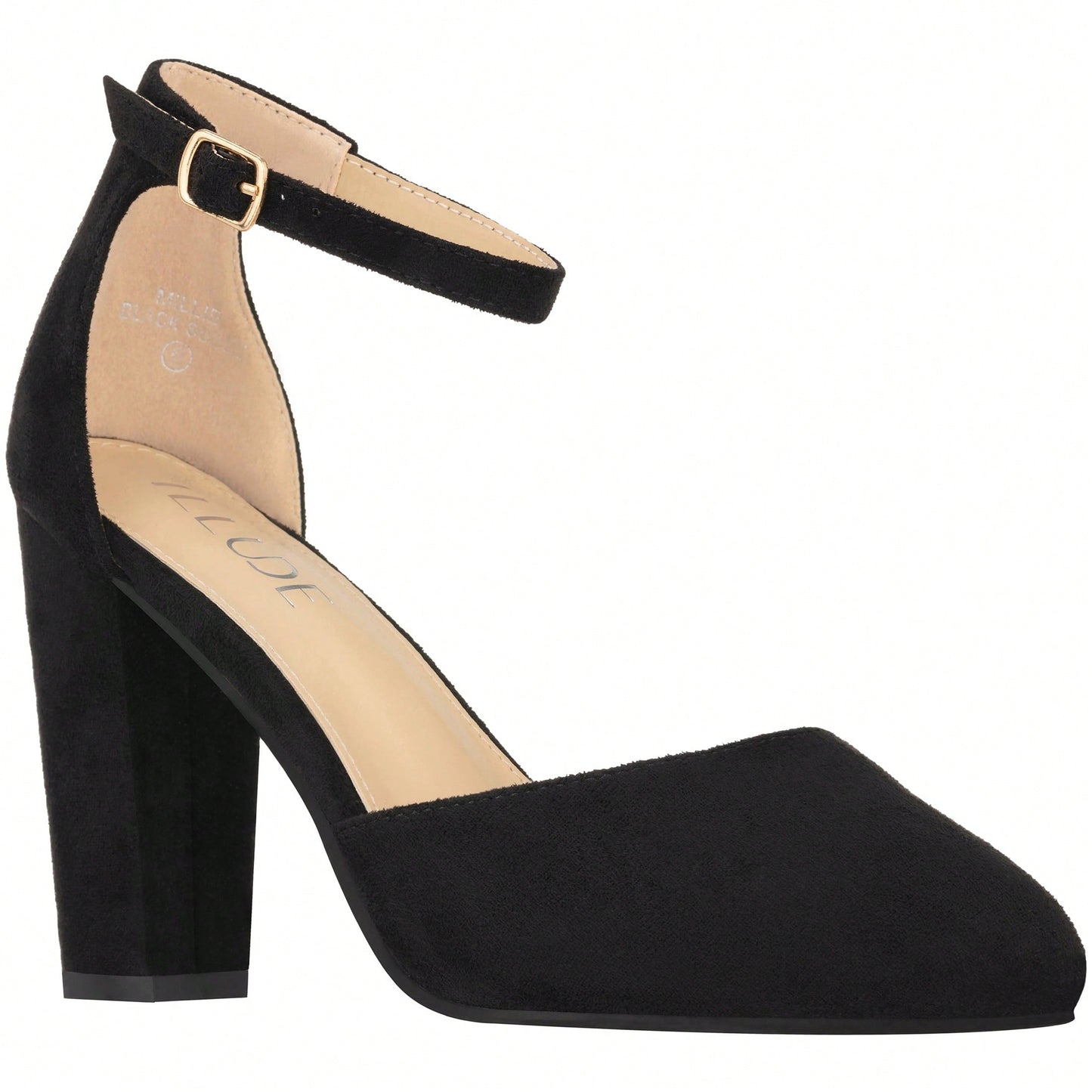 Women Point Toe Chunky Heeled Pumps Ankle Strap Pumps High Heel Ankle Strap Pump