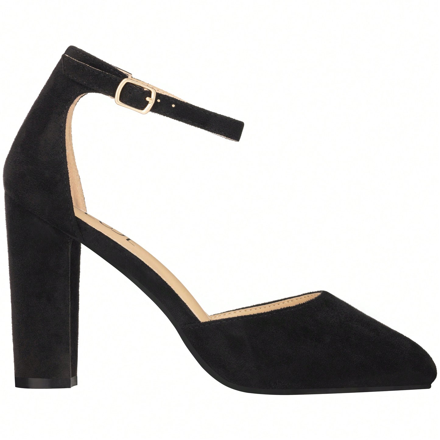 Women Point Toe Chunky Heeled Pumps Ankle Strap Pumps High Heel Ankle Strap Pump