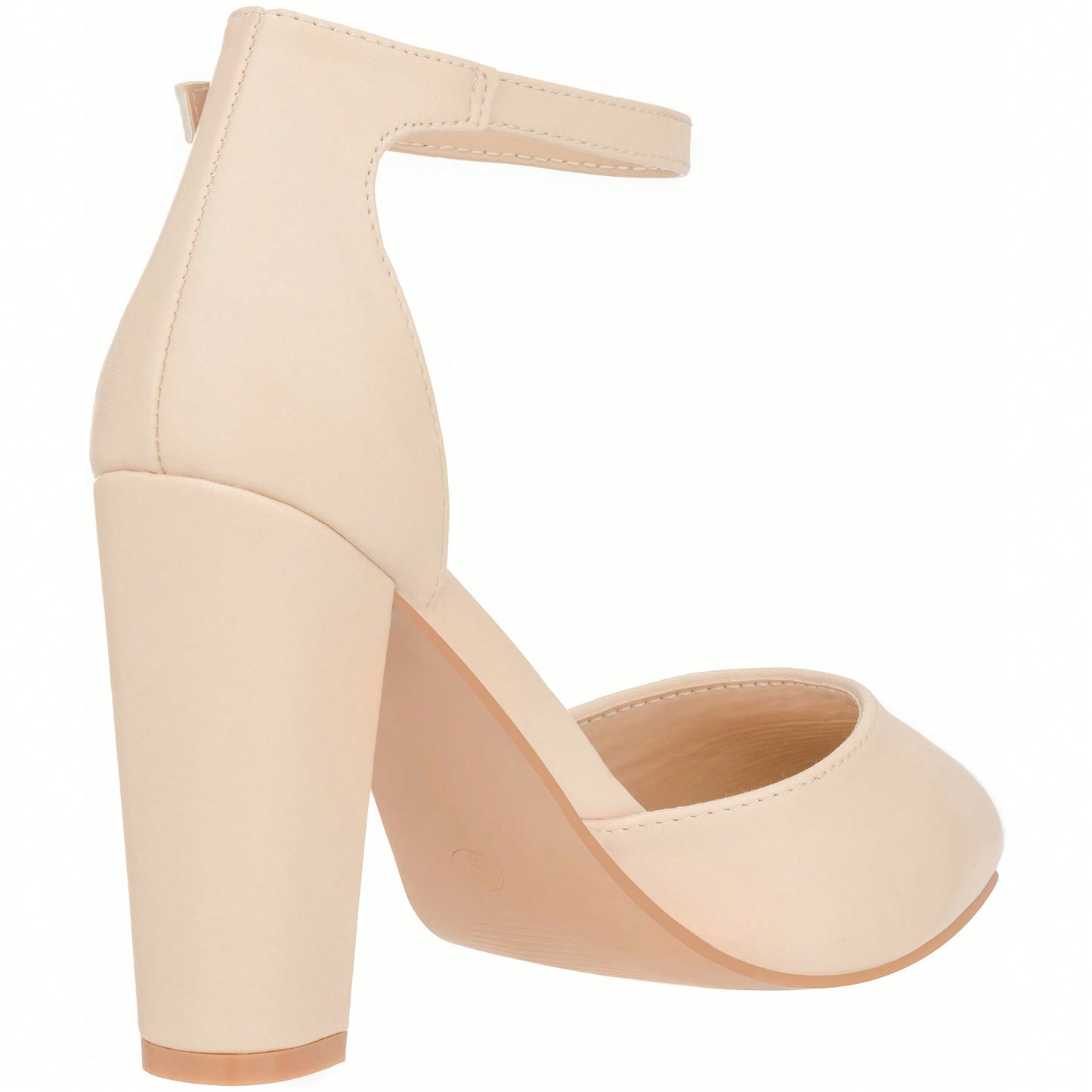 Women Point Toe Chunky Heeled Pumps Ankle Strap Pumps High Heel Ankle Strap Pump