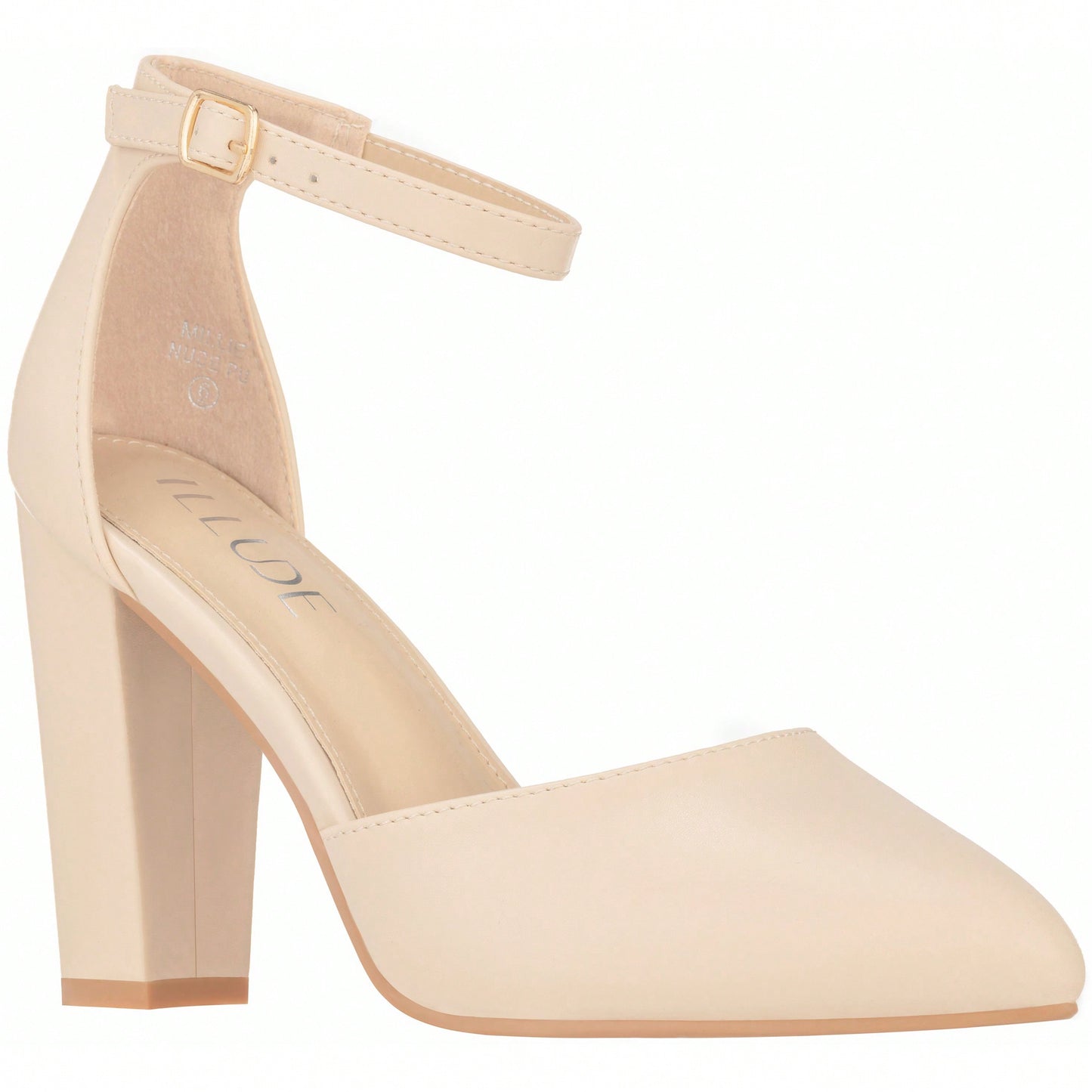 Women Point Toe Chunky Heeled Pumps Ankle Strap Pumps High Heel Ankle Strap Pump
