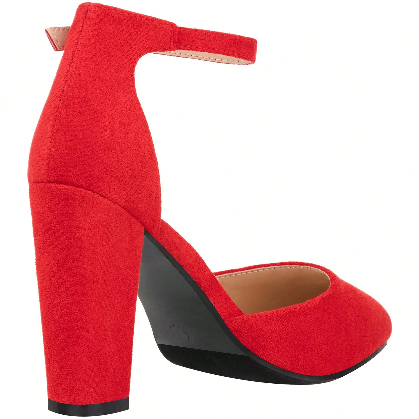 Women Point Toe Chunky Heeled Pumps Ankle Strap Pumps High Heel Ankle Strap Pump