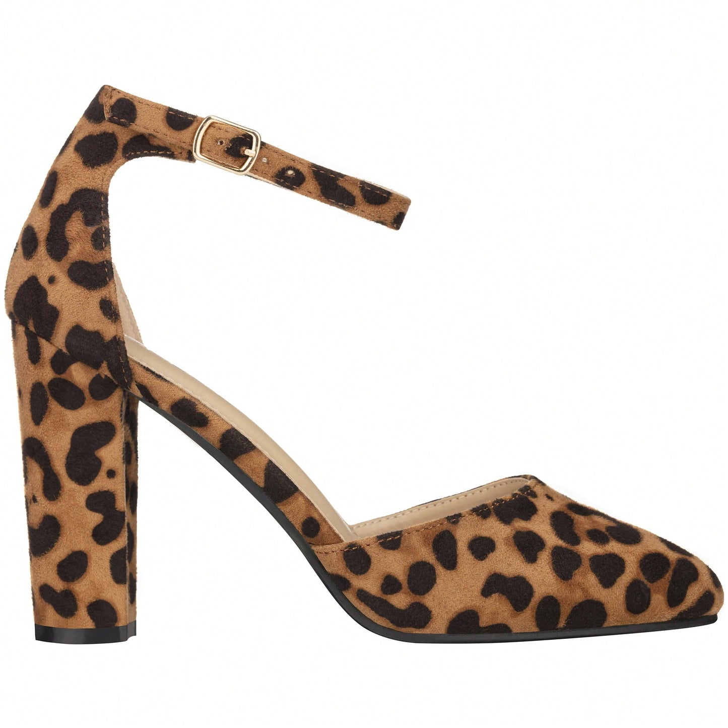 Women Point Toe Chunky Heeled Pumps Ankle Strap Pumps High Heel Ankle Strap Pump