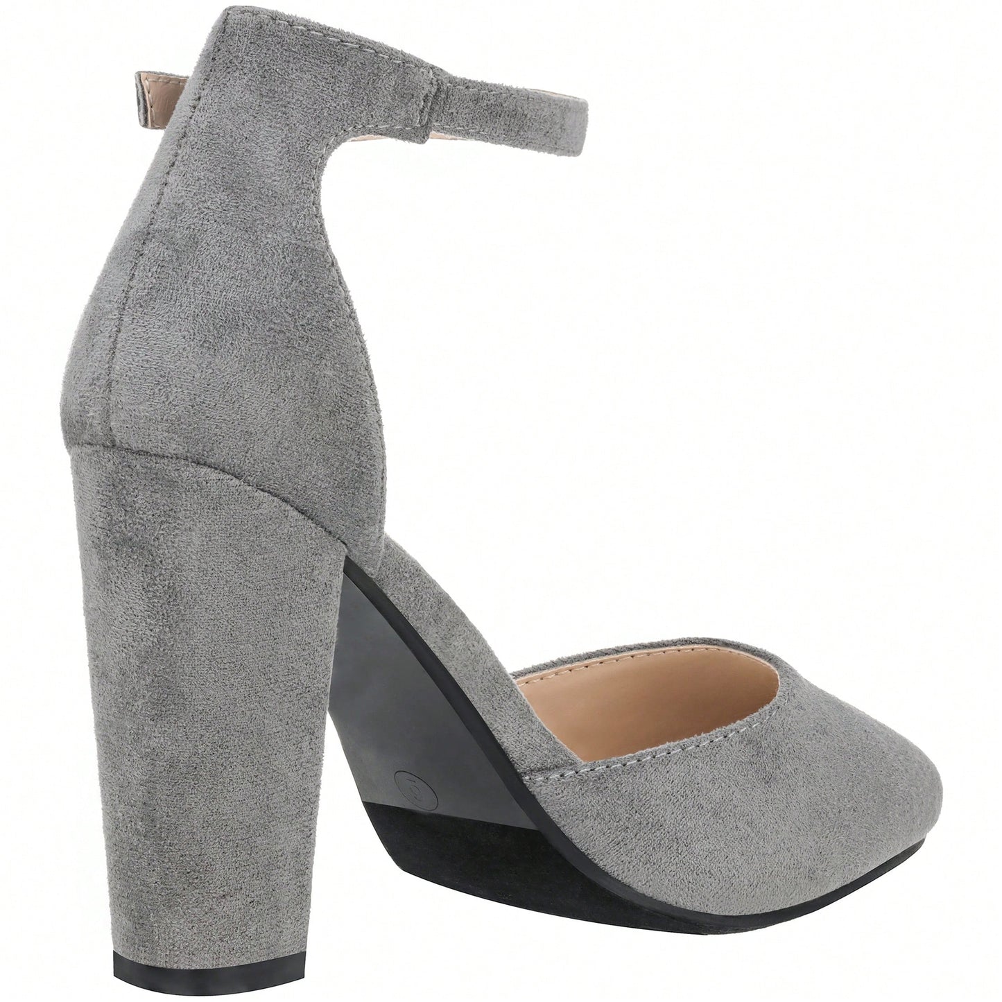 Women Point Toe Chunky Heeled Pumps Ankle Strap Pumps High Heel Ankle Strap Pump