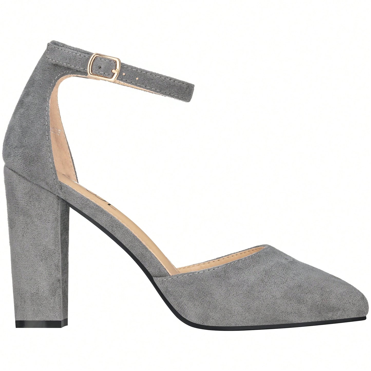 Women Point Toe Chunky Heeled Pumps Ankle Strap Pumps High Heel Ankle Strap Pump