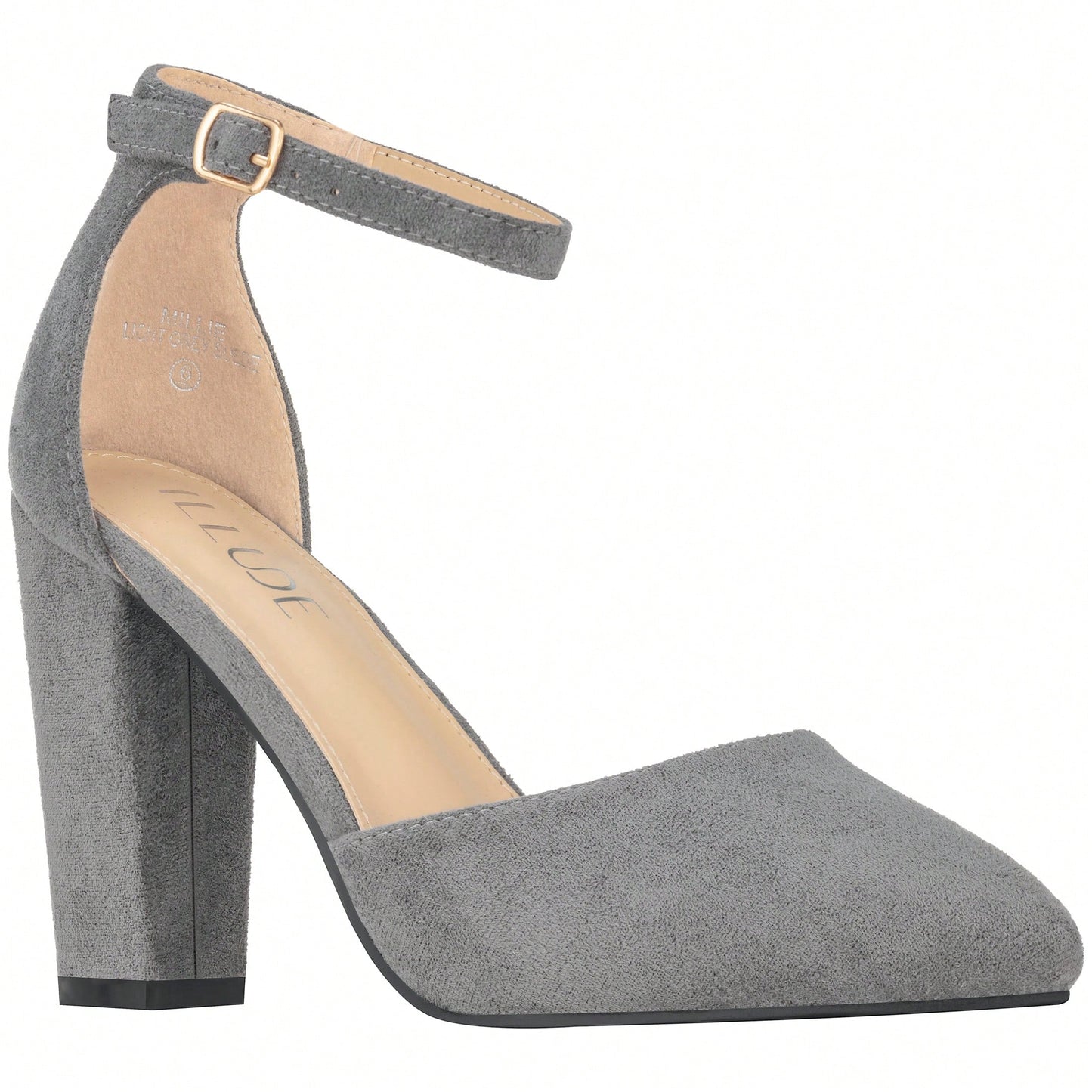 Women Point Toe Chunky Heeled Pumps Ankle Strap Pumps High Heel Ankle Strap Pump