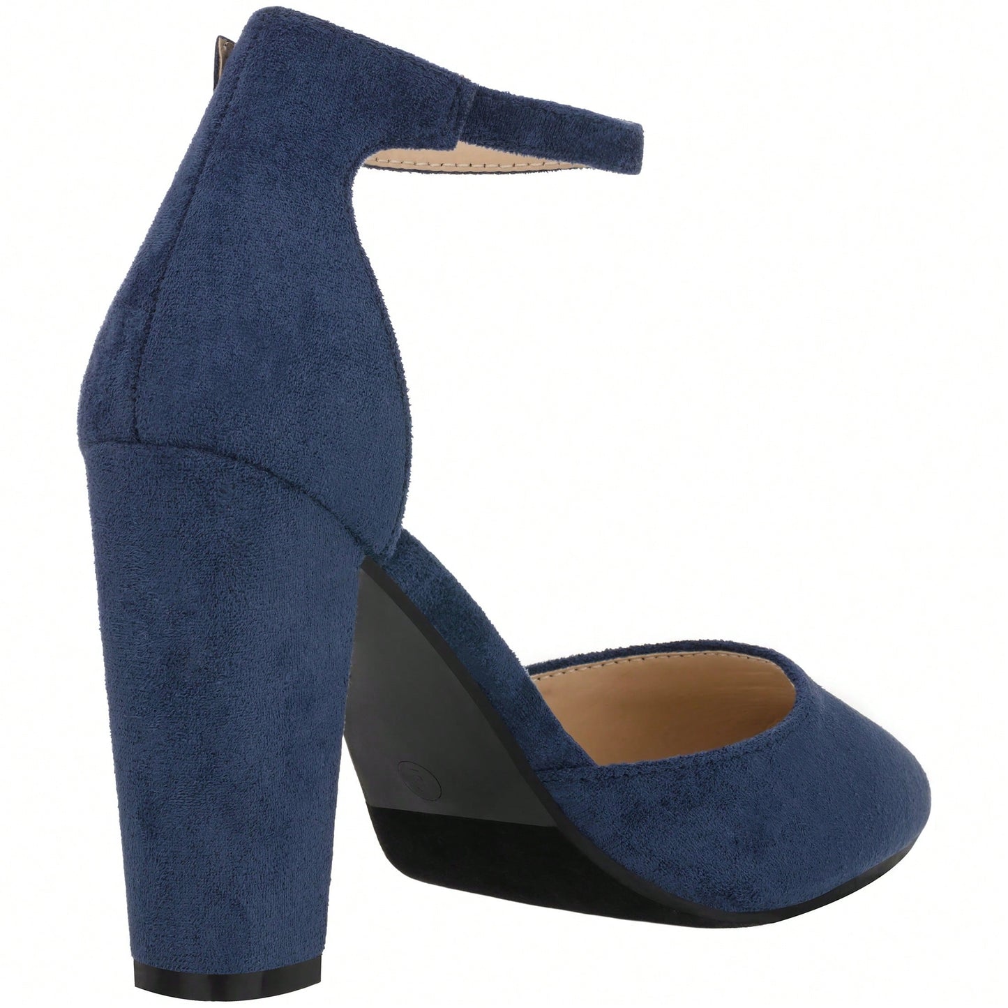 Women Point Toe Chunky Heeled Pumps Ankle Strap Pumps High Heel Ankle Strap Pump