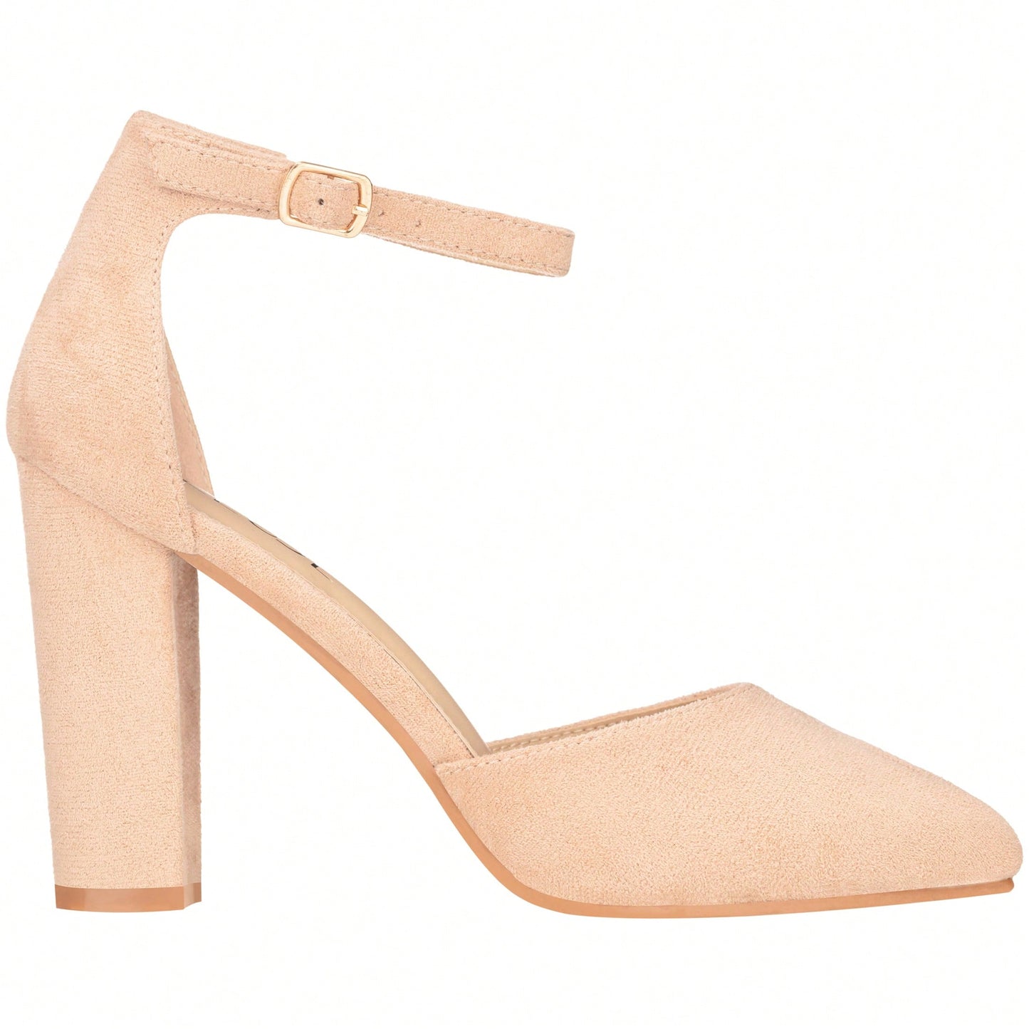 Women Point Toe Chunky Heeled Pumps Ankle Strap Pumps High Heel Ankle Strap Pump