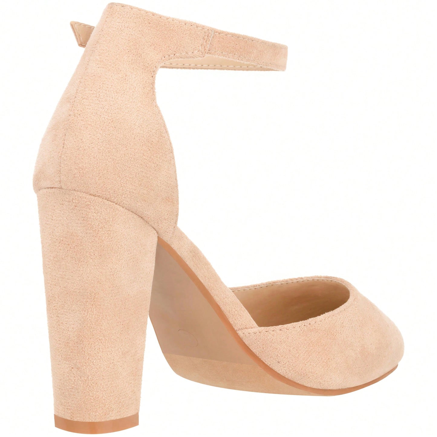 Women Point Toe Chunky Heeled Pumps Ankle Strap Pumps High Heel Ankle Strap Pump