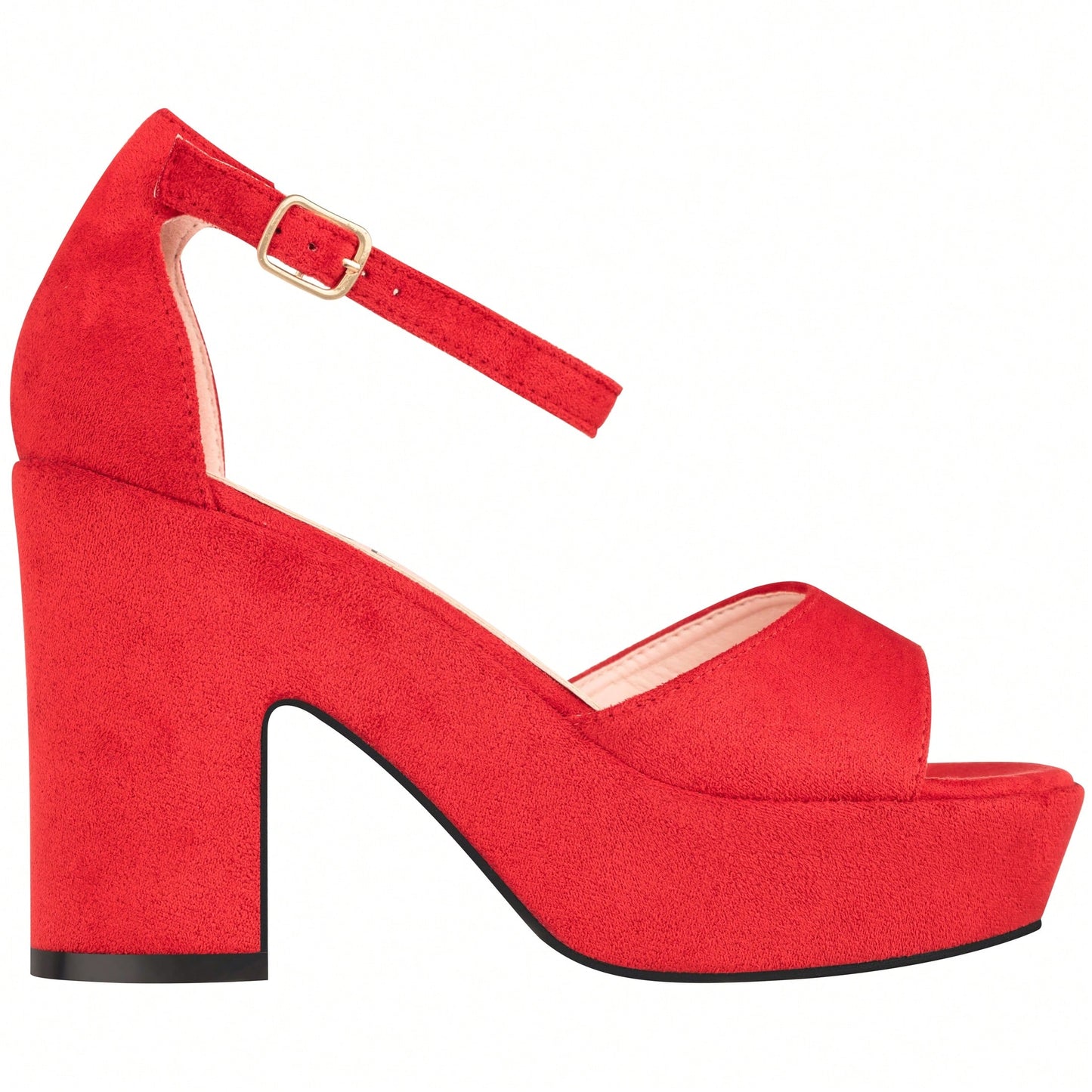 Women Platform Chunky Heeled Sandals Ankle Strap Sexy Open Toe Heels Chunky Block Platform Wedge Sandals Suede