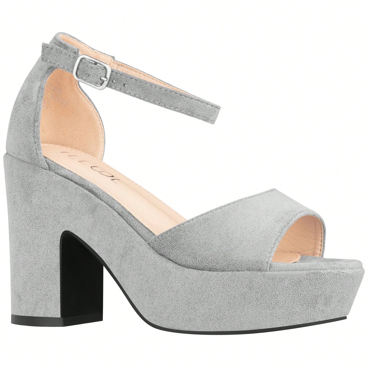 Women Platform Chunky Heeled Sandals Ankle Strap Sexy Open Toe Heels Chunky Block Platform Wedge Sandals Suede