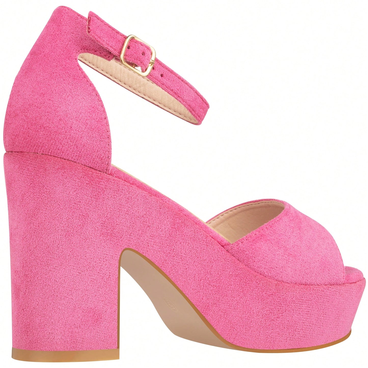 Women Platform Chunky Heeled Sandals Ankle Strap Sexy Open Toe Heels Chunky Block Platform Wedge Sandals Suede