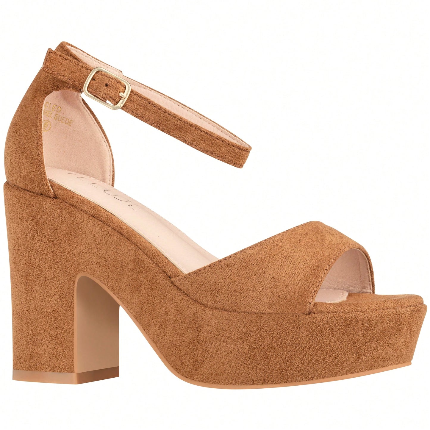 Women Platform Chunky Heeled Sandals Ankle Strap Sexy Open Toe Heels Chunky Block Platform Wedge Sandals Suede