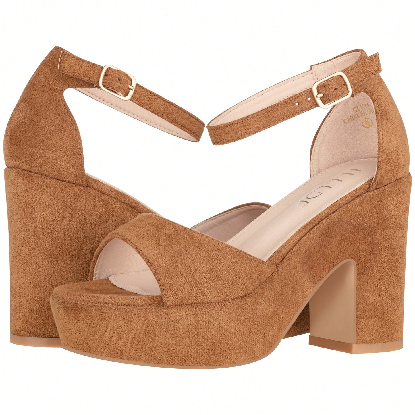 Women Platform Chunky Heeled Sandals Ankle Strap Sexy Open Toe Heels Chunky Block Platform Wedge Sandals