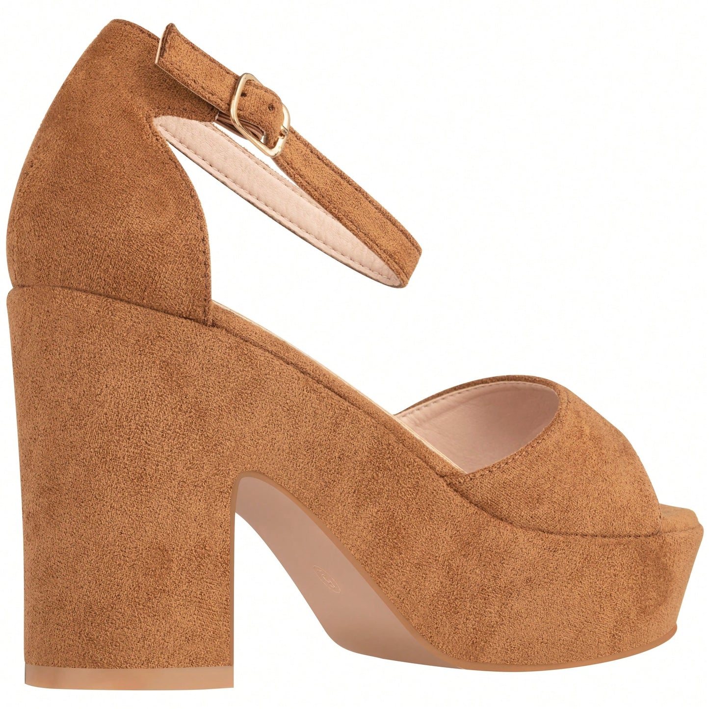 Women Platform Chunky Heeled Sandals Ankle Strap Sexy Open Toe Heels Chunky Block Platform Wedge Sandals Suede