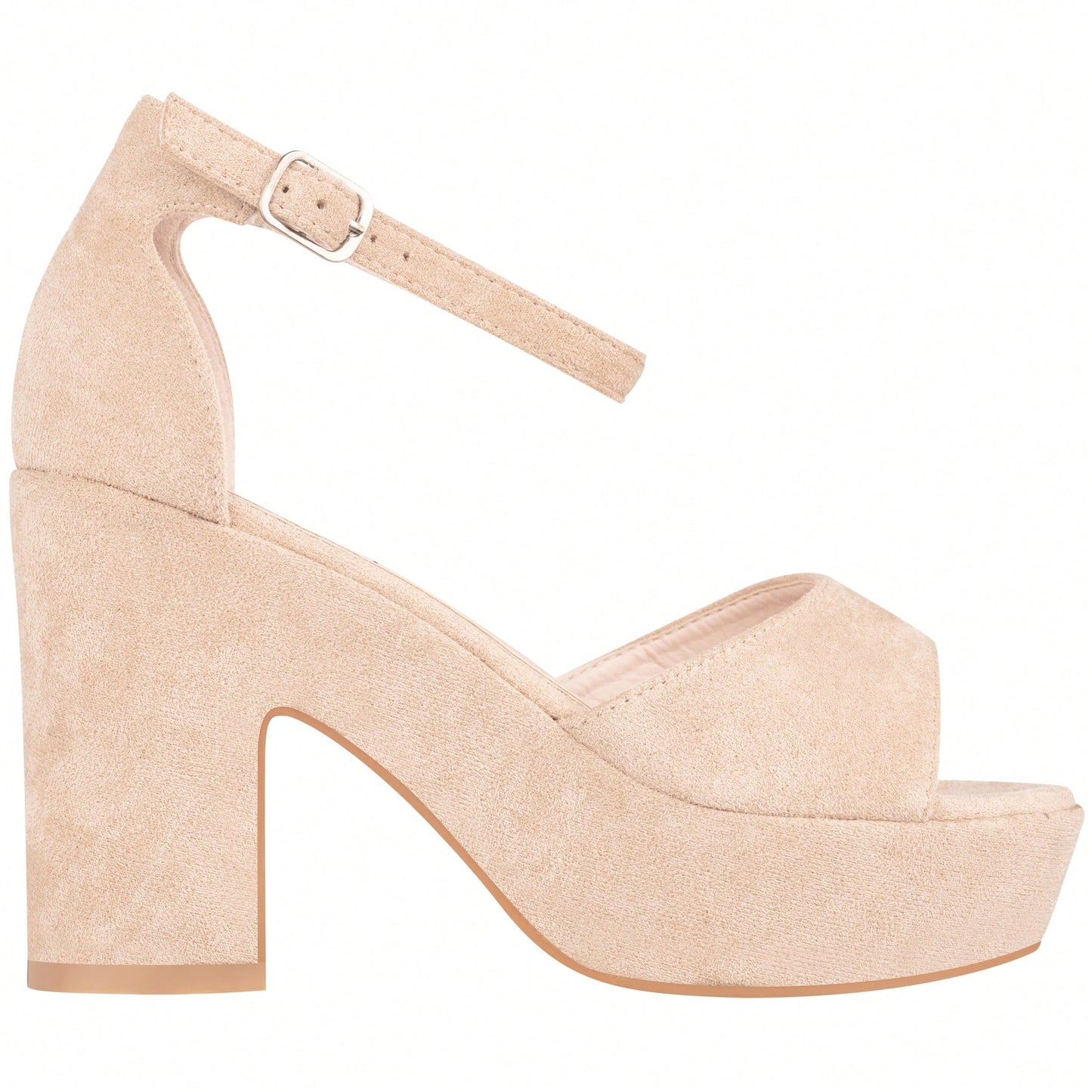 Women Platform Chunky Heeled Sandals Ankle Strap Sexy Open Toe Heels Chunky Block Platform Wedge Sandals Suede