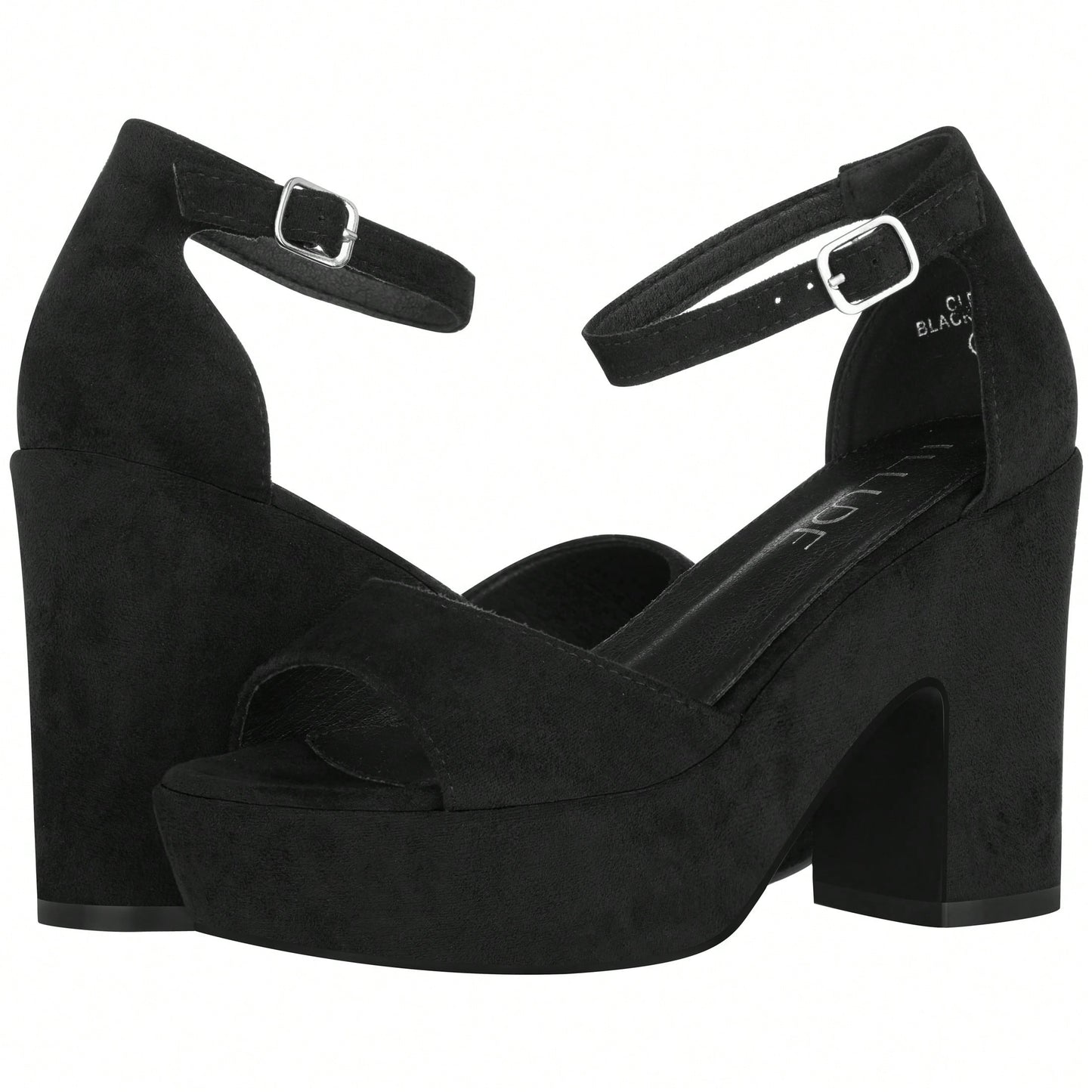 Women Platform Chunky Heeled Sandals Ankle Strap Sexy Open Toe Heels Chunky Block Platform Wedge Sandals Suede