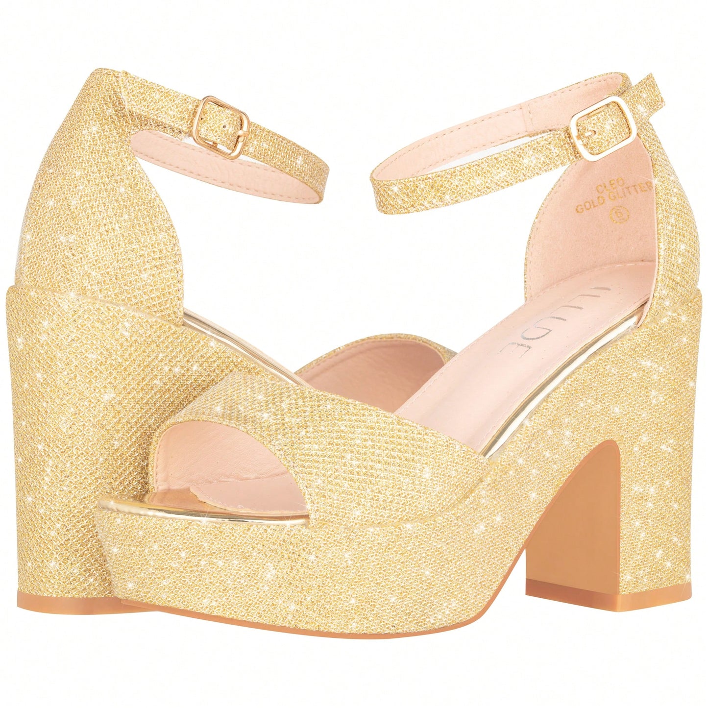 Women Platform Chunky Heeled Sandals Ankle Strap Sexy Open Toe Heels Chunky Block Platform Wedge Sandals