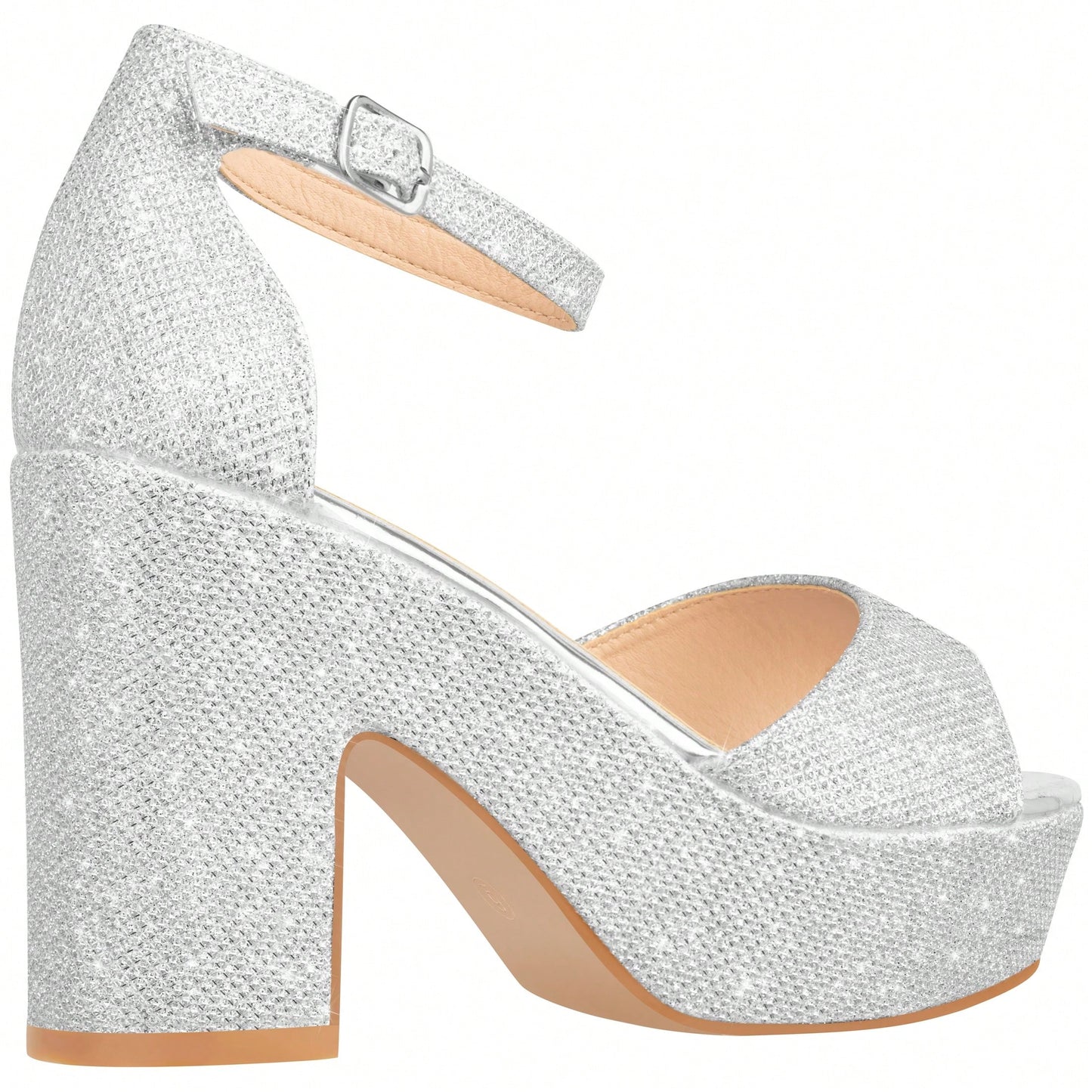 Women Platform Chunky Heeled Sandals Ankle Strap Sexy Open Toe Heels Chunky Block Platform Wedge Sandals Suede