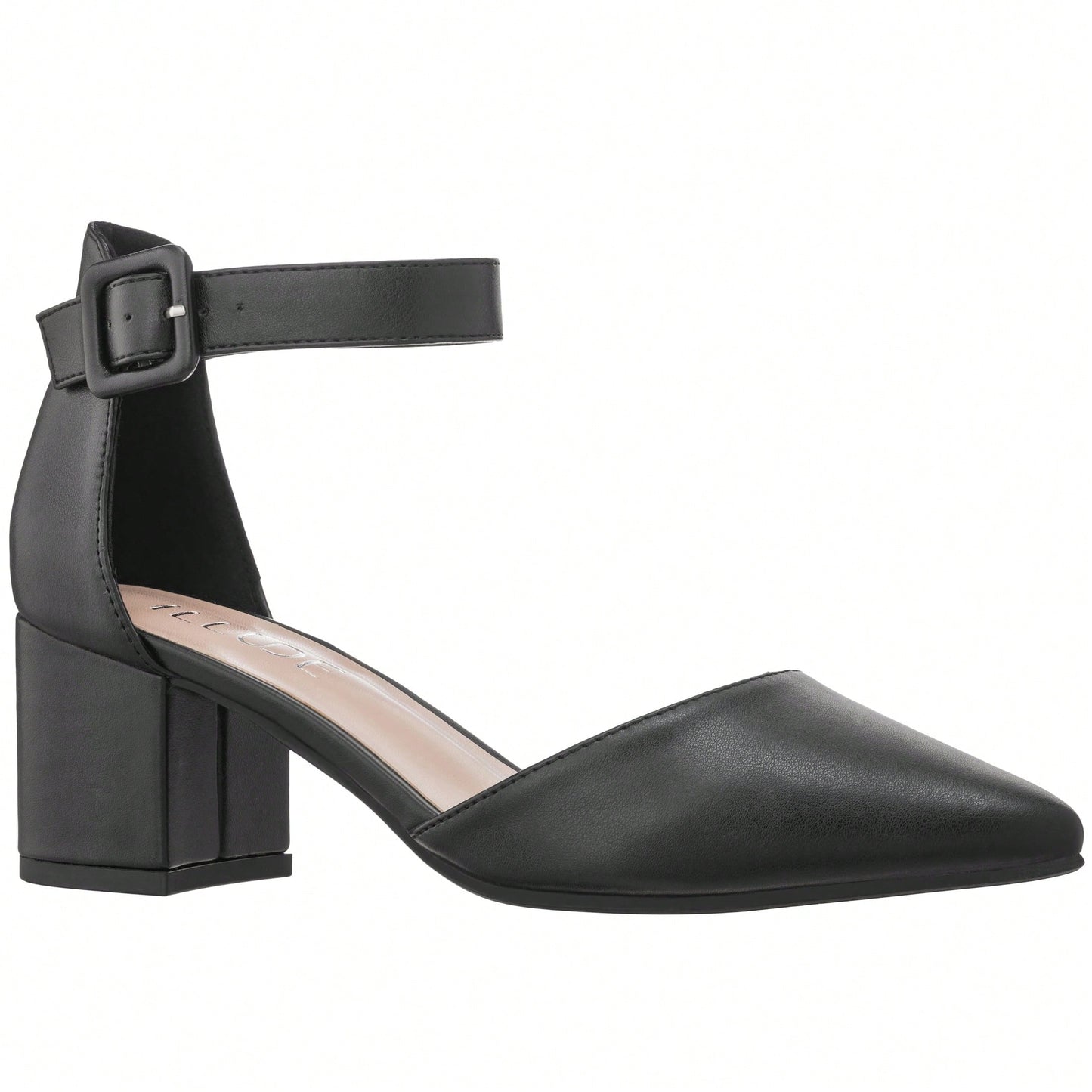 Women Point Toe Chunky Heeled Ankle Strap Pumps Fashionable Pointed Toe Ankle Strap Stiletto Heels Elegant Pumps