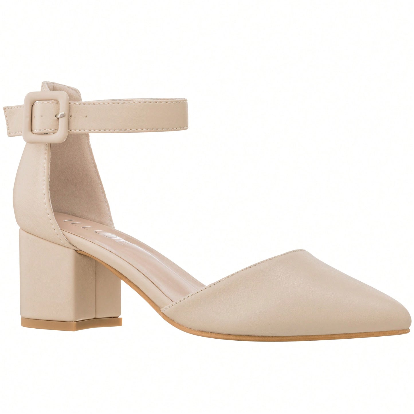 Women Point Toe Chunky Heeled Ankle Strap Pumps Fashionable Pointed Toe Ankle Strap Stiletto Heels Elegant Pumps
