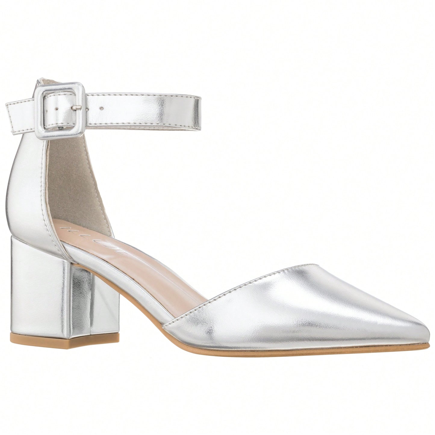 Women Point Toe Chunky Heeled Ankle Strap Pumps Fashionable Pointed Toe Ankle Strap Stiletto Heels Elegant Pumps Suede
