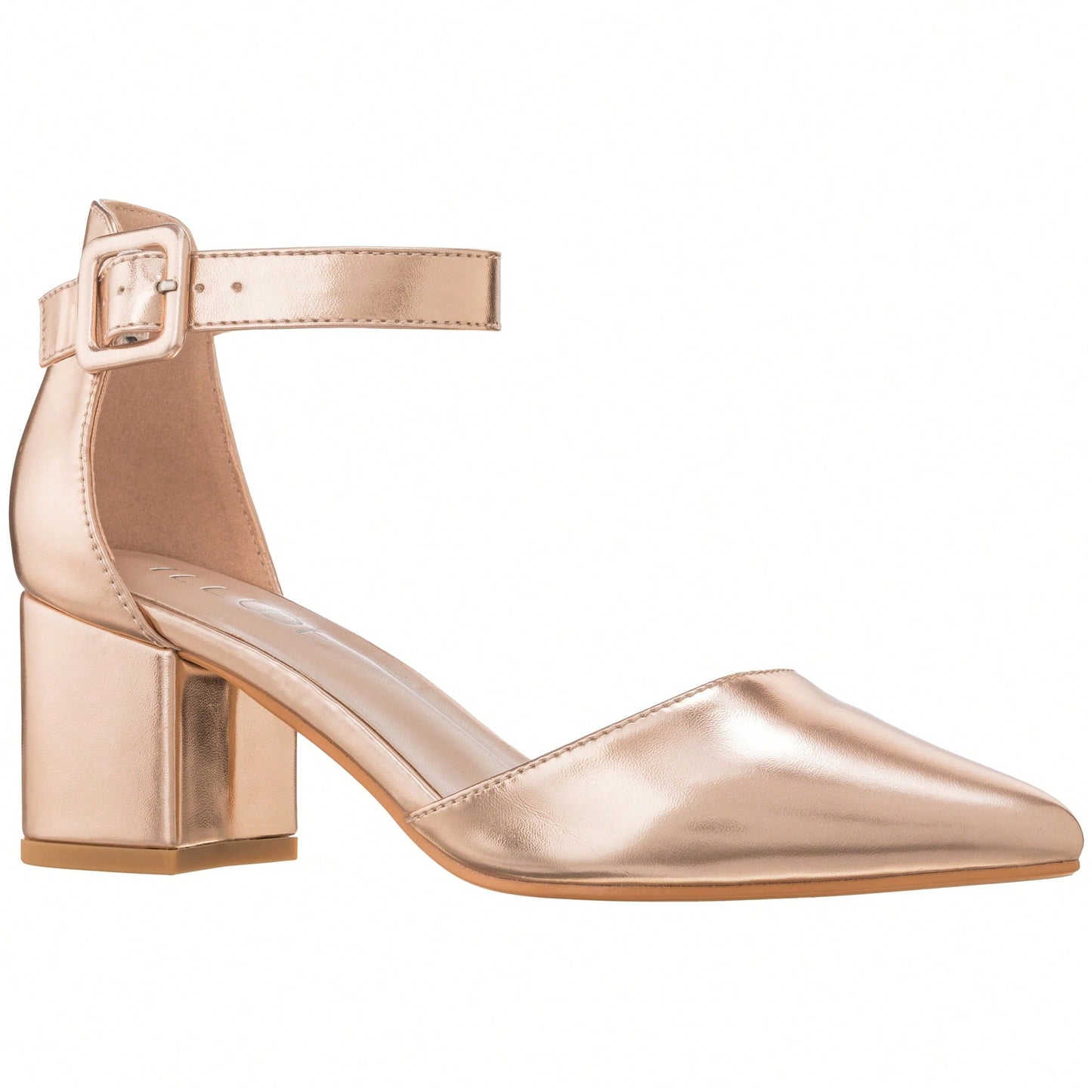 Women Point Toe Chunky Heeled Ankle Strap Pumps Fashionable Pointed Toe Ankle Strap Stiletto Heels Elegant Pumps