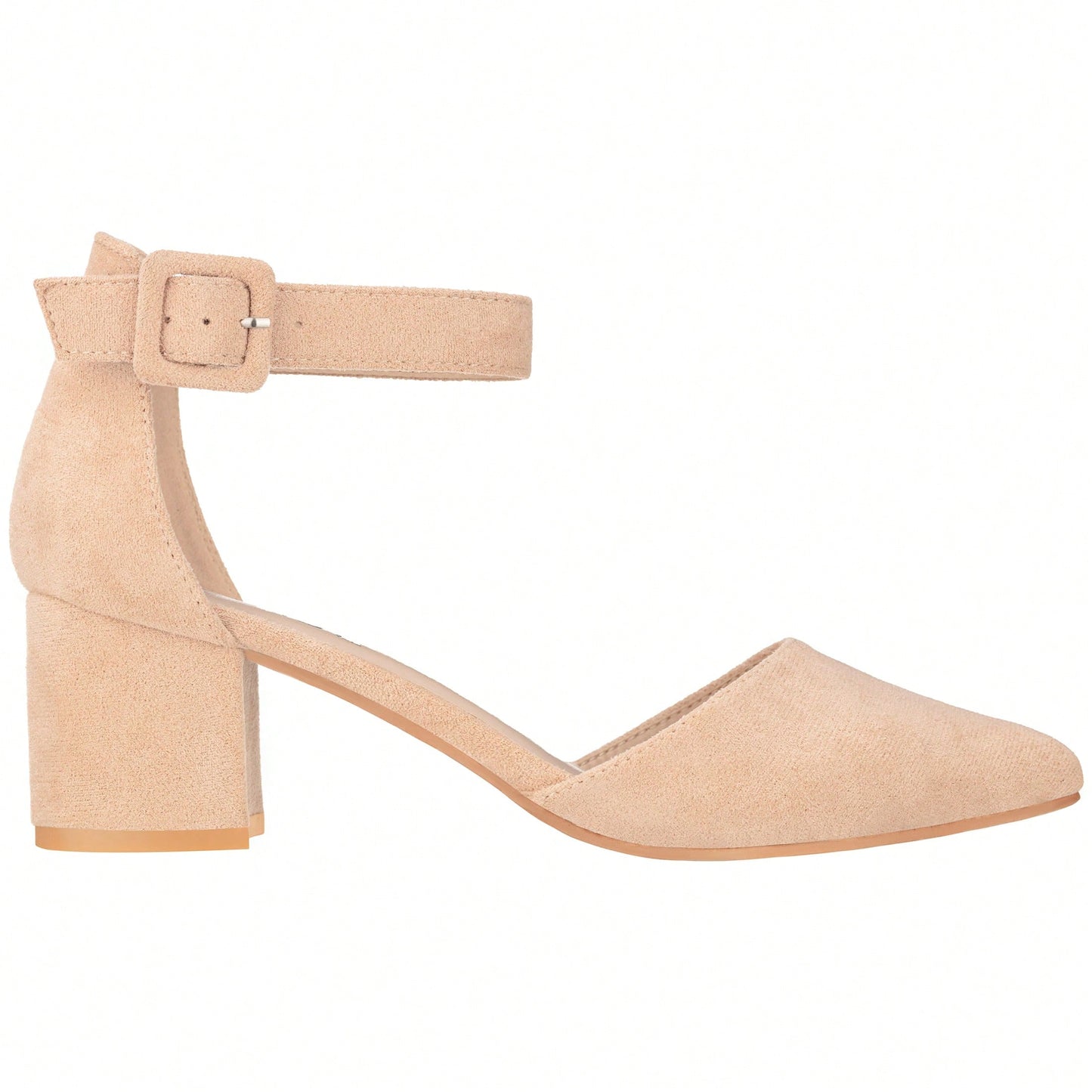 Women Point Toe Chunky Heeled Ankle Strap Pumps Fashionable Pointed Toe Ankle Strap Stiletto Heels Elegant Pumps