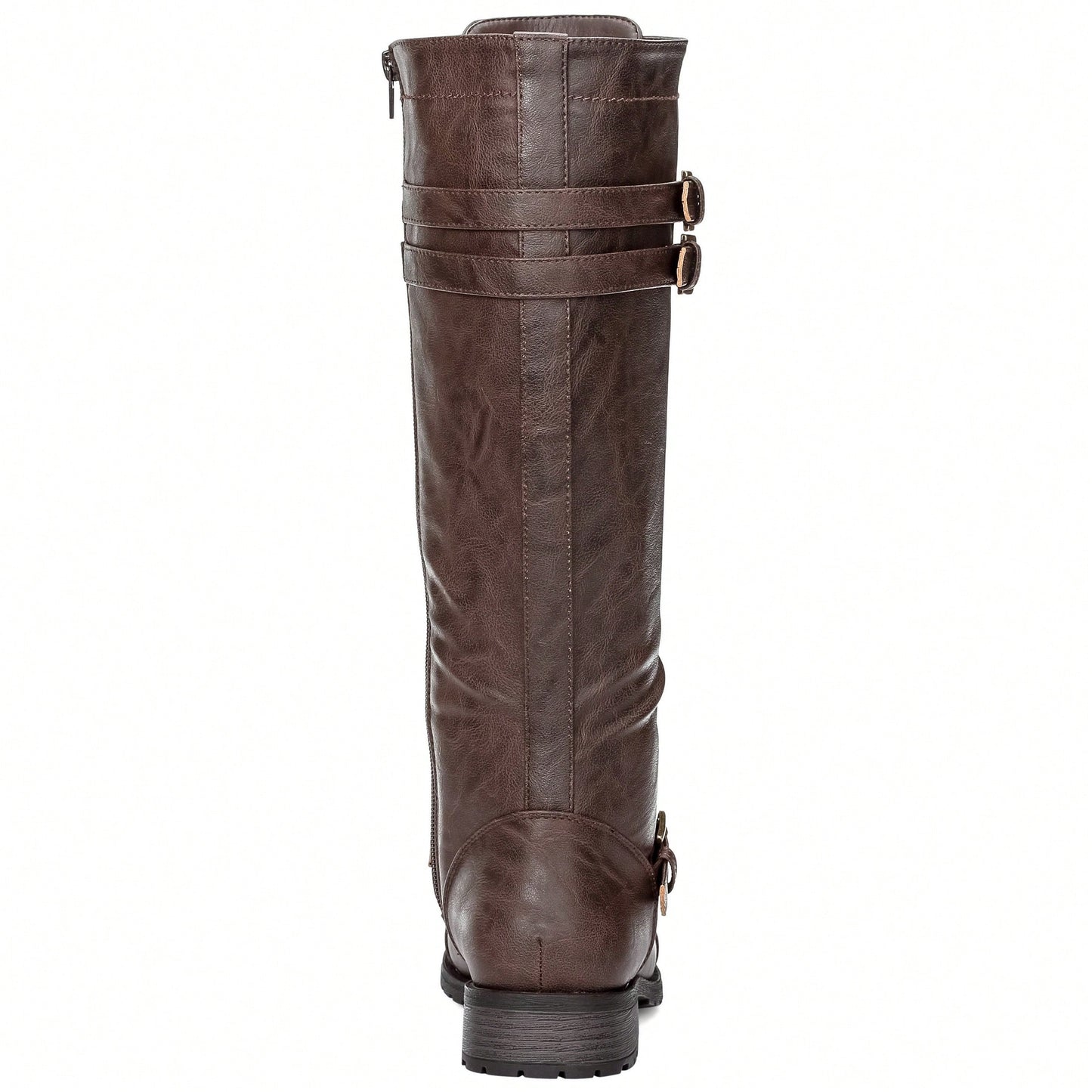 Women's Knee High Riding Boot Lace Up Boot Fashionable Buckle Wide Calf Knee High Boots Combat Boot