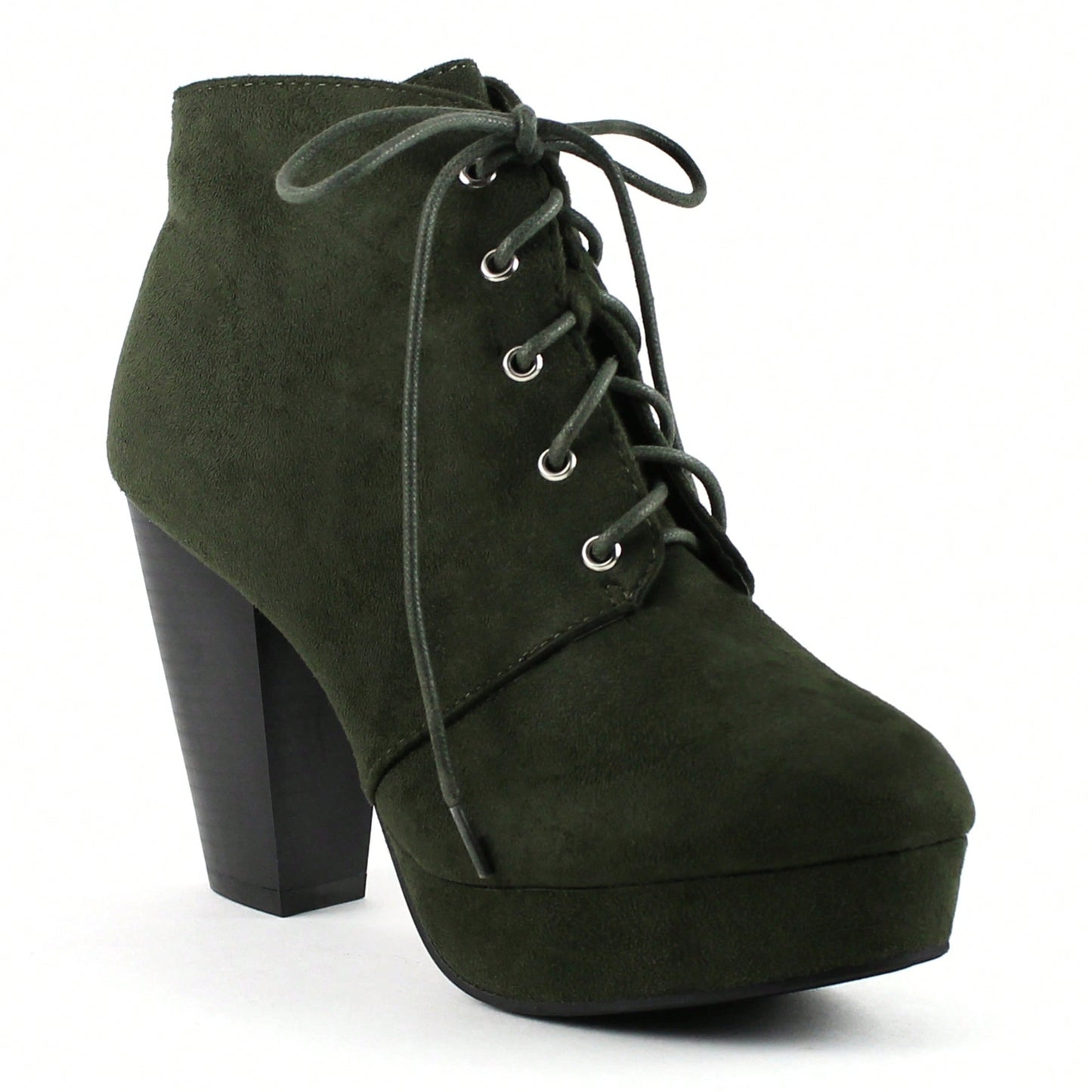 Women Chunky Heeled Boots High Heel Platform Boots Fashion Chunky Heel Booties High Heel Boots Chunky Heel Round Toe Ankle Boots Lace-Up Punk Style Boots