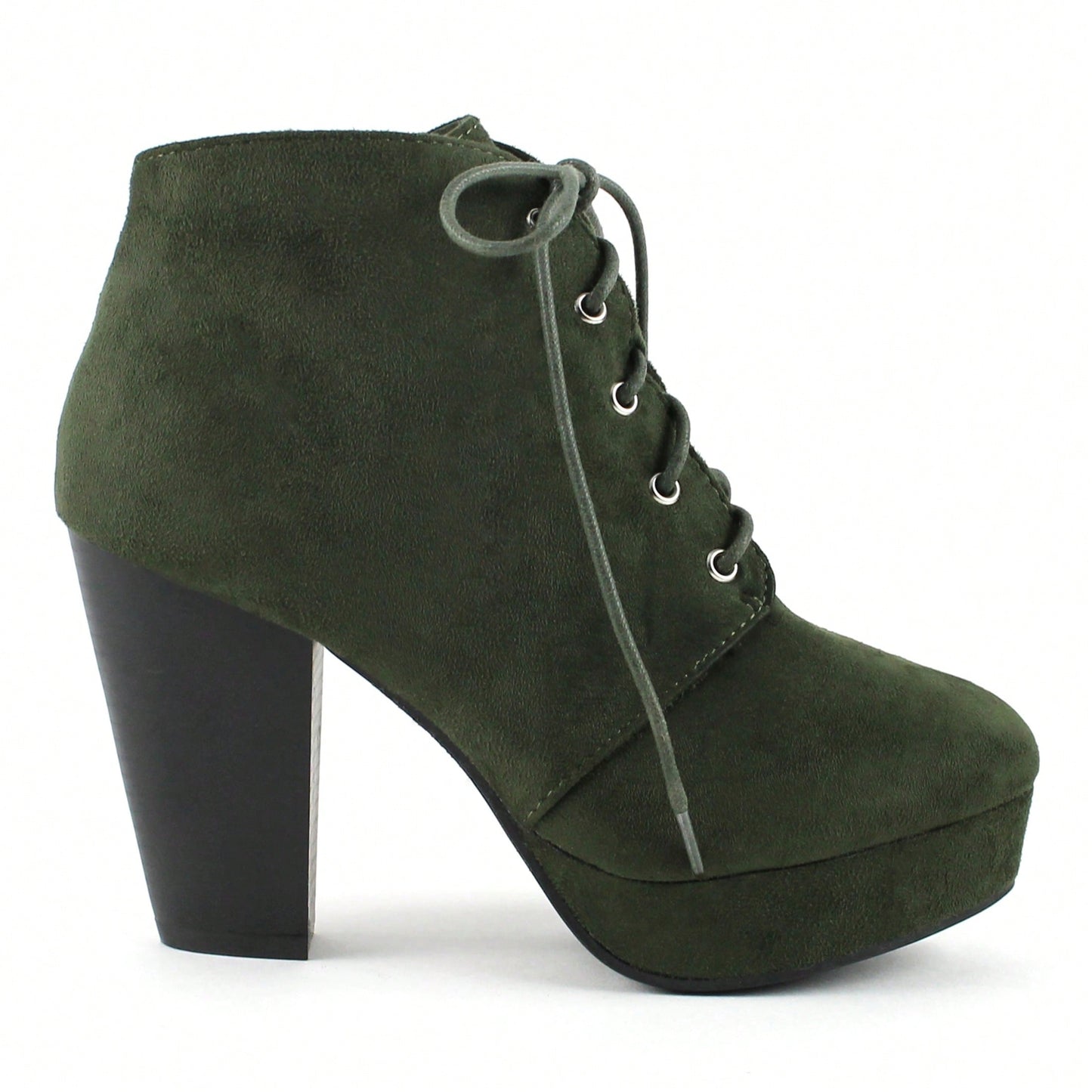 Women Chunky Heeled Boots High Heel Platform Boots Fashion Chunky Heel Booties High Heel Boots Chunky Heel Round Toe Ankle Boots Lace-Up Punk Style Boots