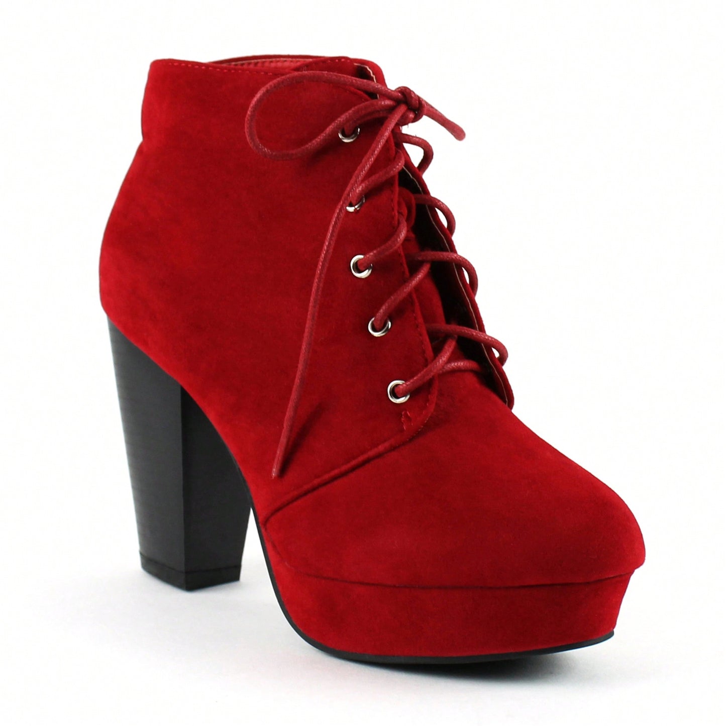 Women Chunky Heeled Boots High Heel Platform Boots Fashion Chunky Heel Booties High Heel Boots Chunky Heel Round Toe Ankle Boots Lace-Up Punk Style Boots