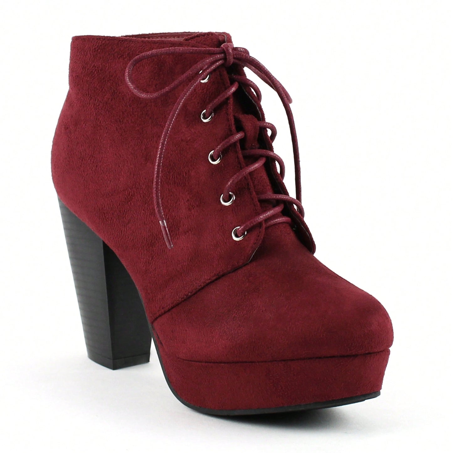 Women Chunky Heeled Boots High Heel Platform Boots Fashion Chunky Heel Booties High Heel Boots Chunky Heel Round Toe Ankle Boots Lace-Up Punk Style Boots