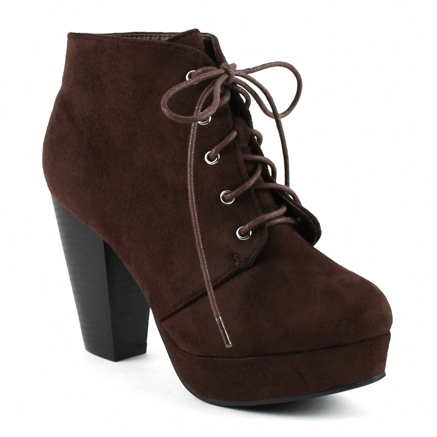 Women Chunky Heeled Boots High Heel Platform Boots Fashion Chunky Heel Booties High Heel Boots Chunky Heel Round Toe Ankle Boots Lace-Up Punk Style Boots