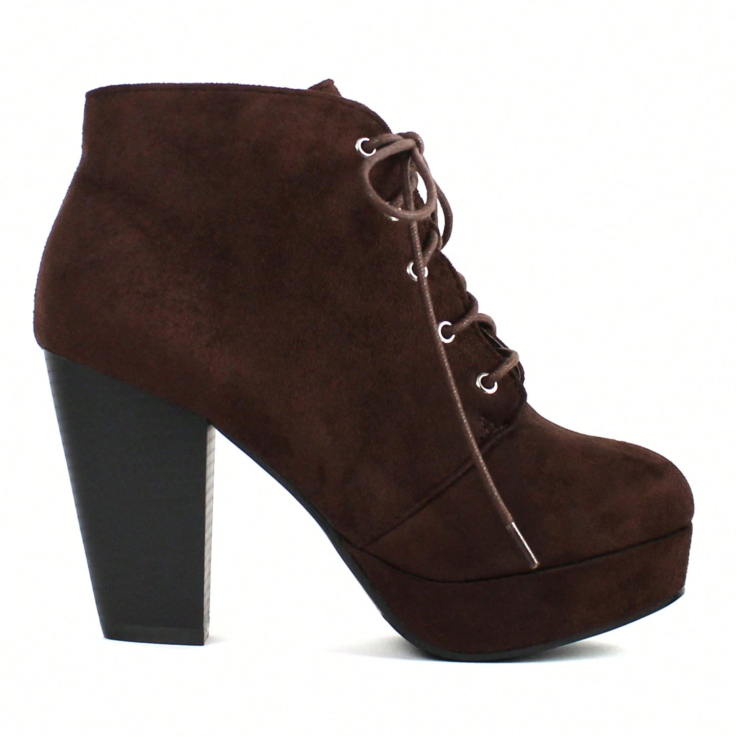 Women Chunky Heeled Boots High Heel Platform Boots Fashion Chunky Heel Booties High Heel Boots Chunky Heel Round Toe Ankle Boots Lace-Up Punk Style Boots