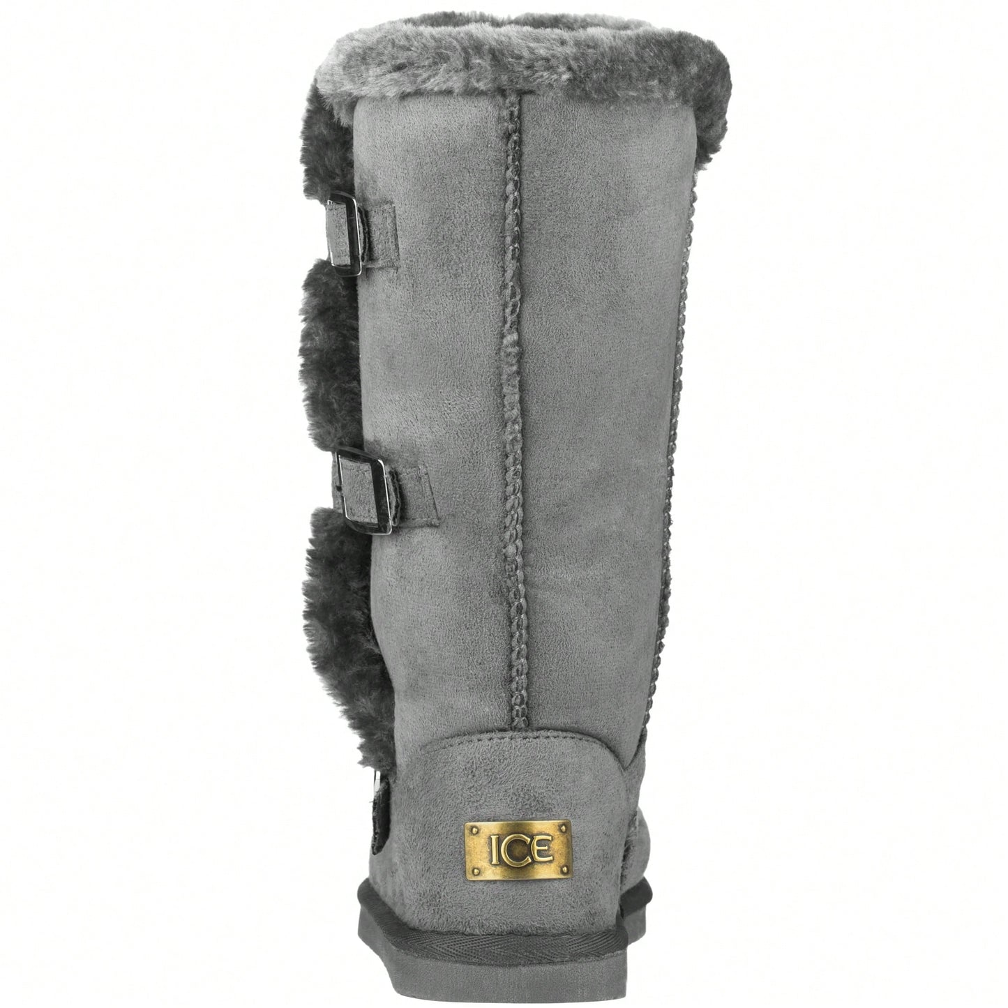 Women's Snow Boots Fleece Lined Solid Color Mid-Calf Flat Snow Boots For Winter Mid Calf Winter Snow Boots With Buckle