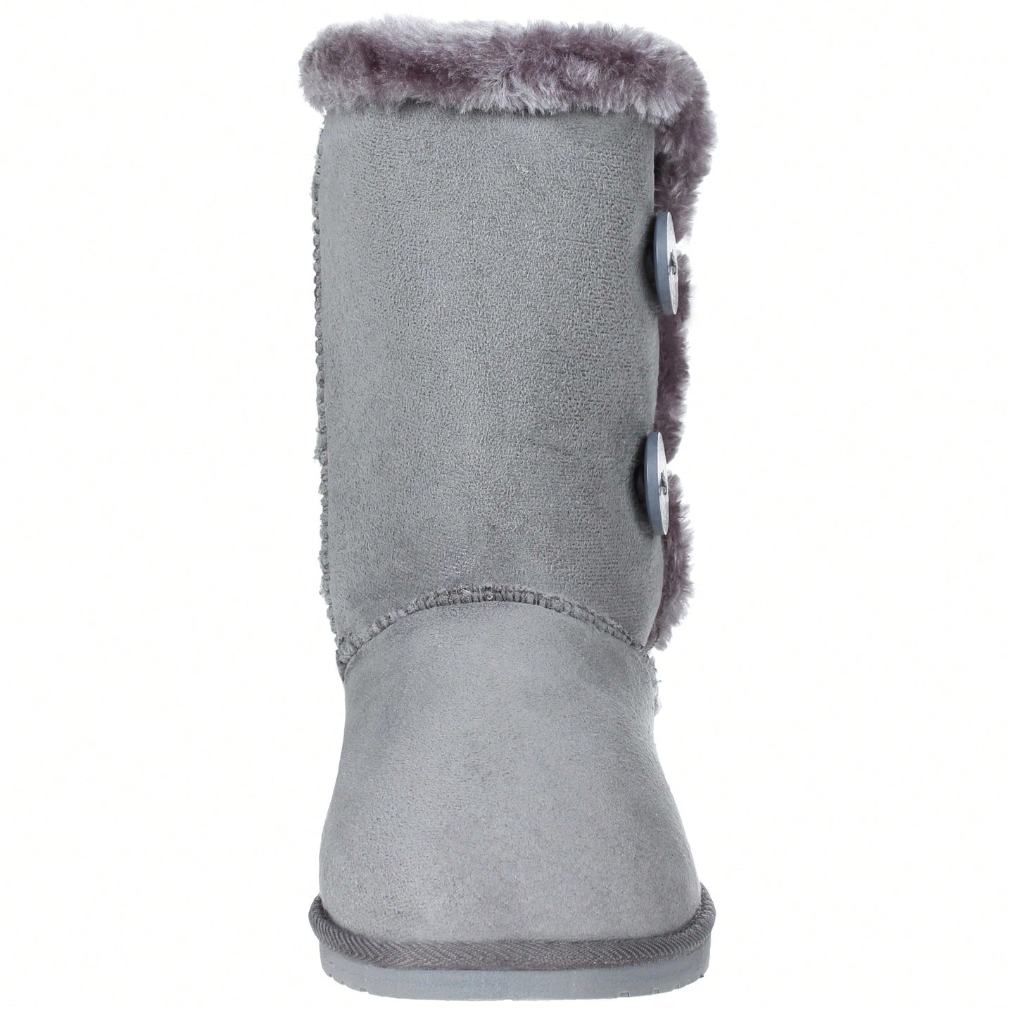 Women's Snow Boots Fleece Lined Solid Color Mid-Calf Flat Snow Boots For Winter Mid Calf Short Snow Boots Warm Fur Lined Winter Boots With Buttons