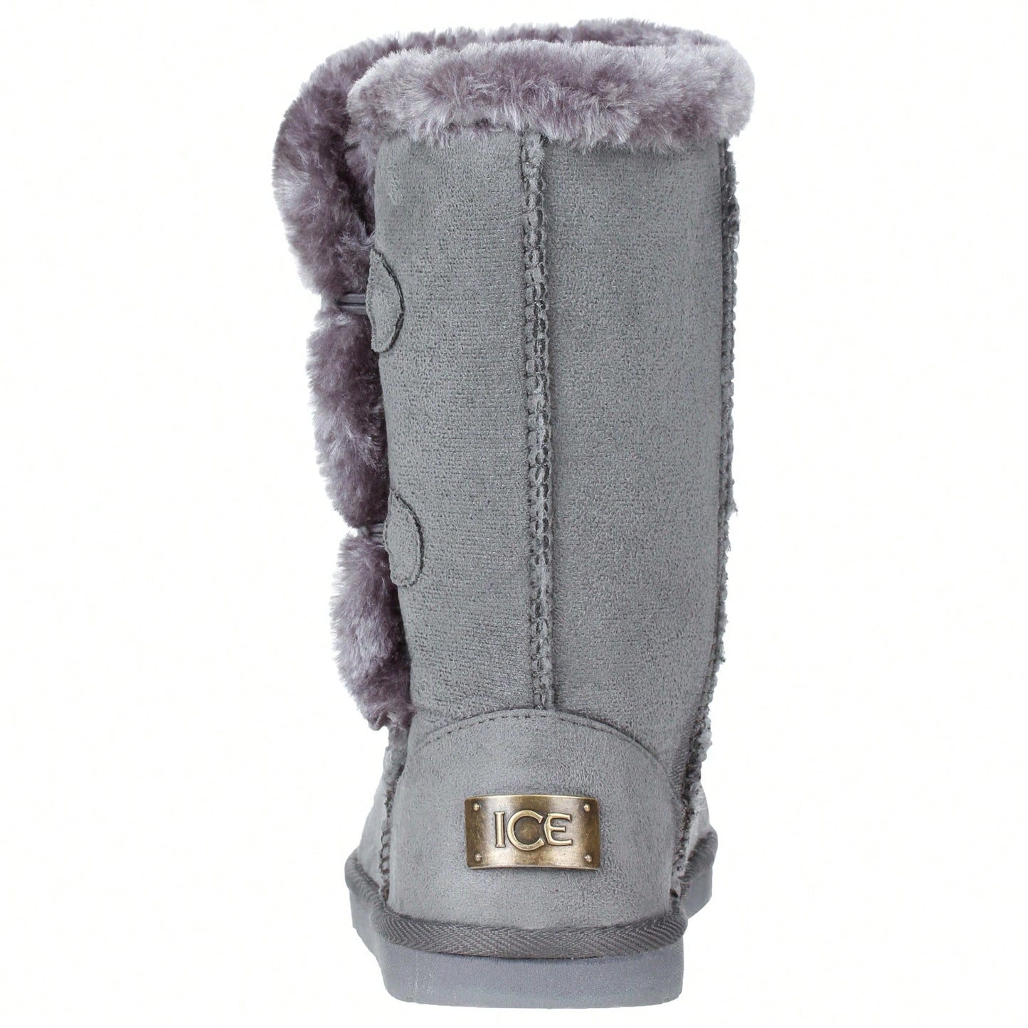 Women's Snow Boots Fleece Lined Solid Color Mid-Calf Flat Snow Boots For Winter Mid Calf Short Snow Boots Warm Fur Lined Winter Boots With Buttons