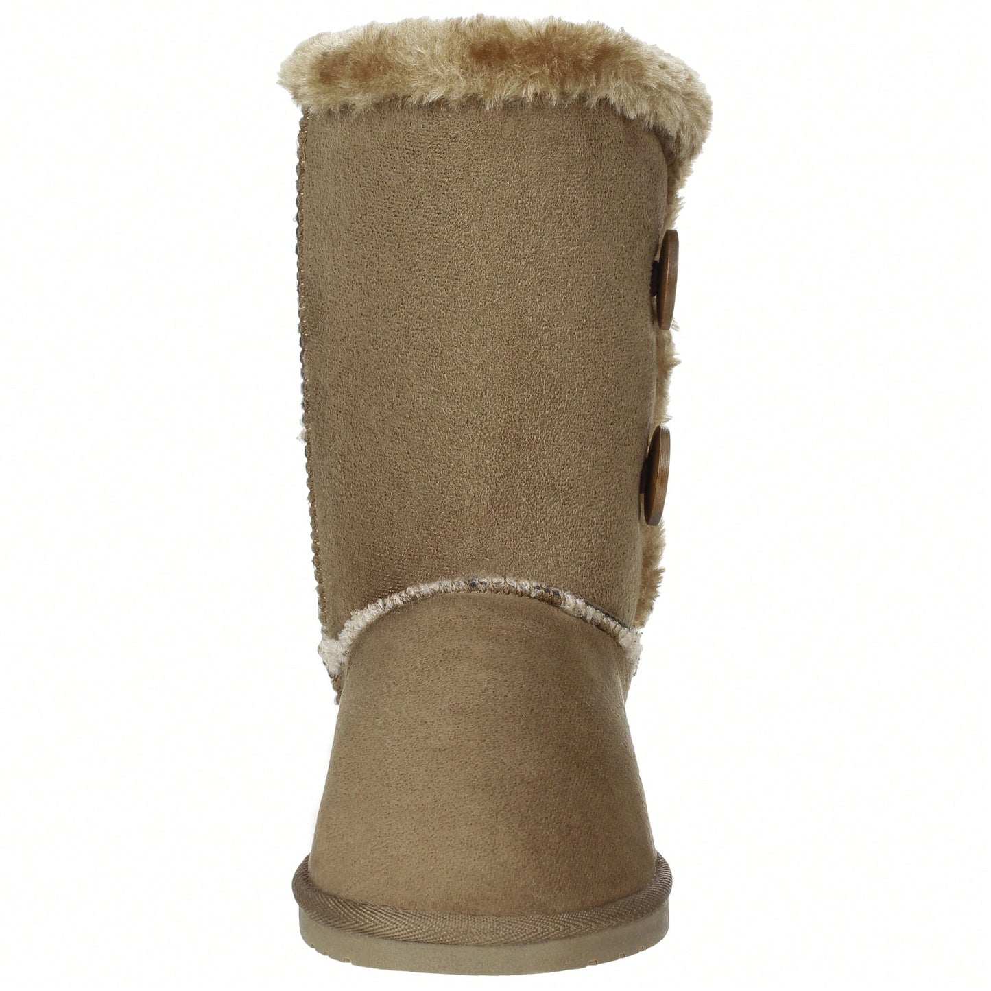 Women's Snow Boots Fleece Lined Solid Color Mid-Calf Flat Snow Boots For Winter Mid Calf Short Snow Boots Warm Fur Lined Winter Boots With Buttons