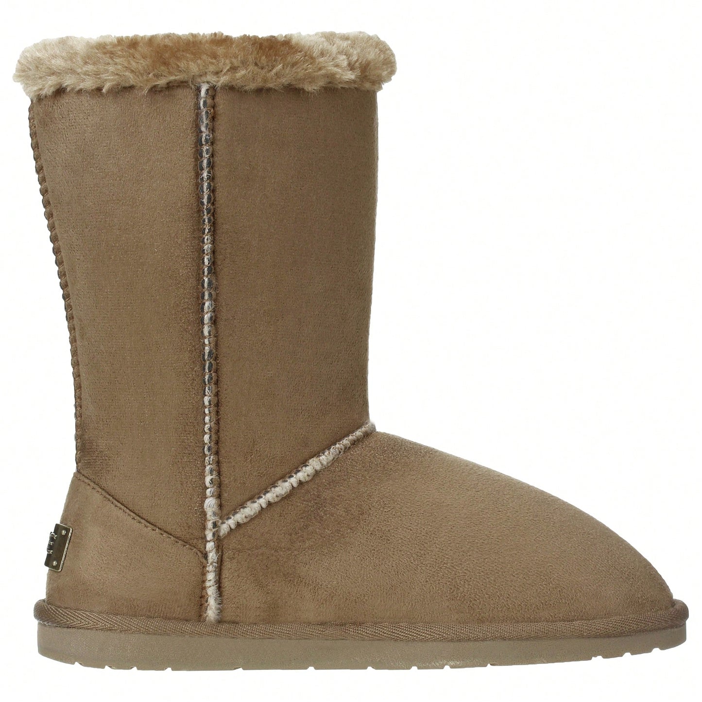 Women's Snow Boots Fleece Lined Solid Color Mid-Calf Flat Snow Boots For Winter Mid Calf Short Snow Boots Warm Fur Lined Winter Boots With Buttons
