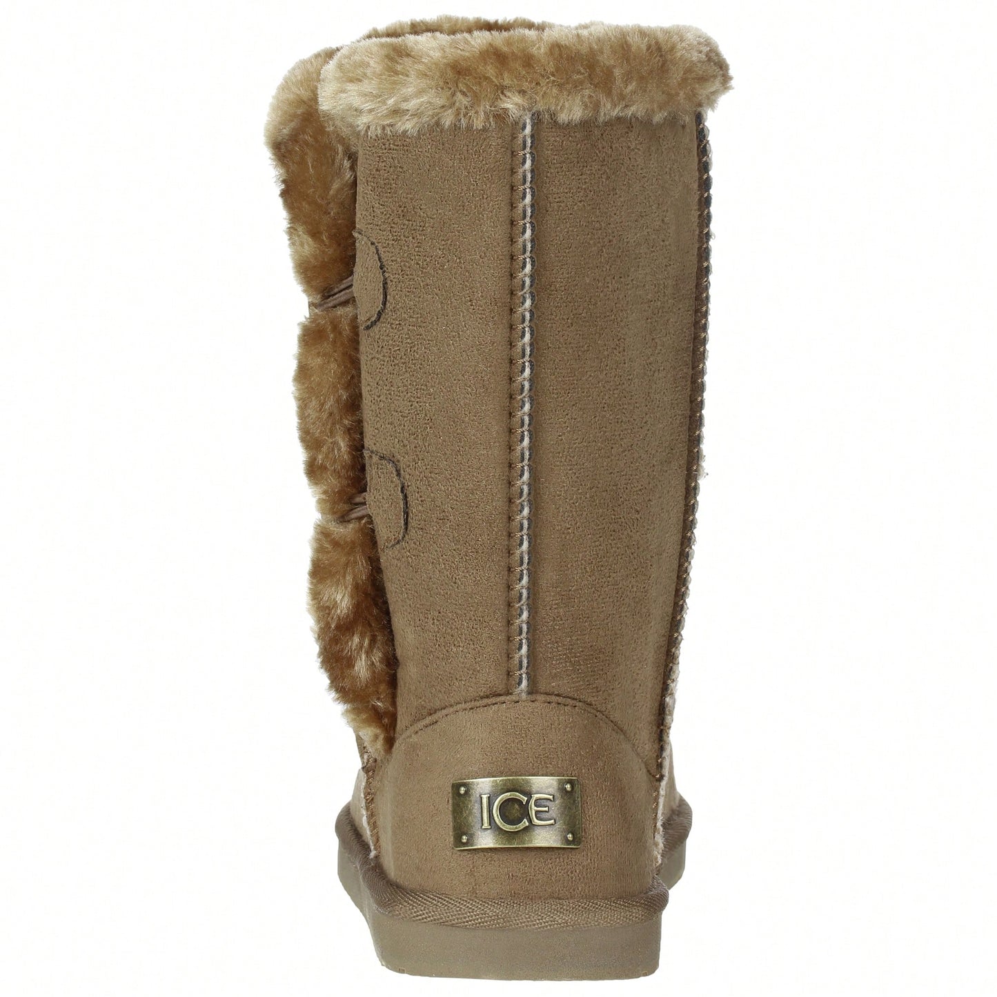 Women's Snow Boots Fleece Lined Solid Color Mid-Calf Flat Snow Boots For Winter Mid Calf Short Snow Boots Warm Fur Lined Winter Boots With Buttons