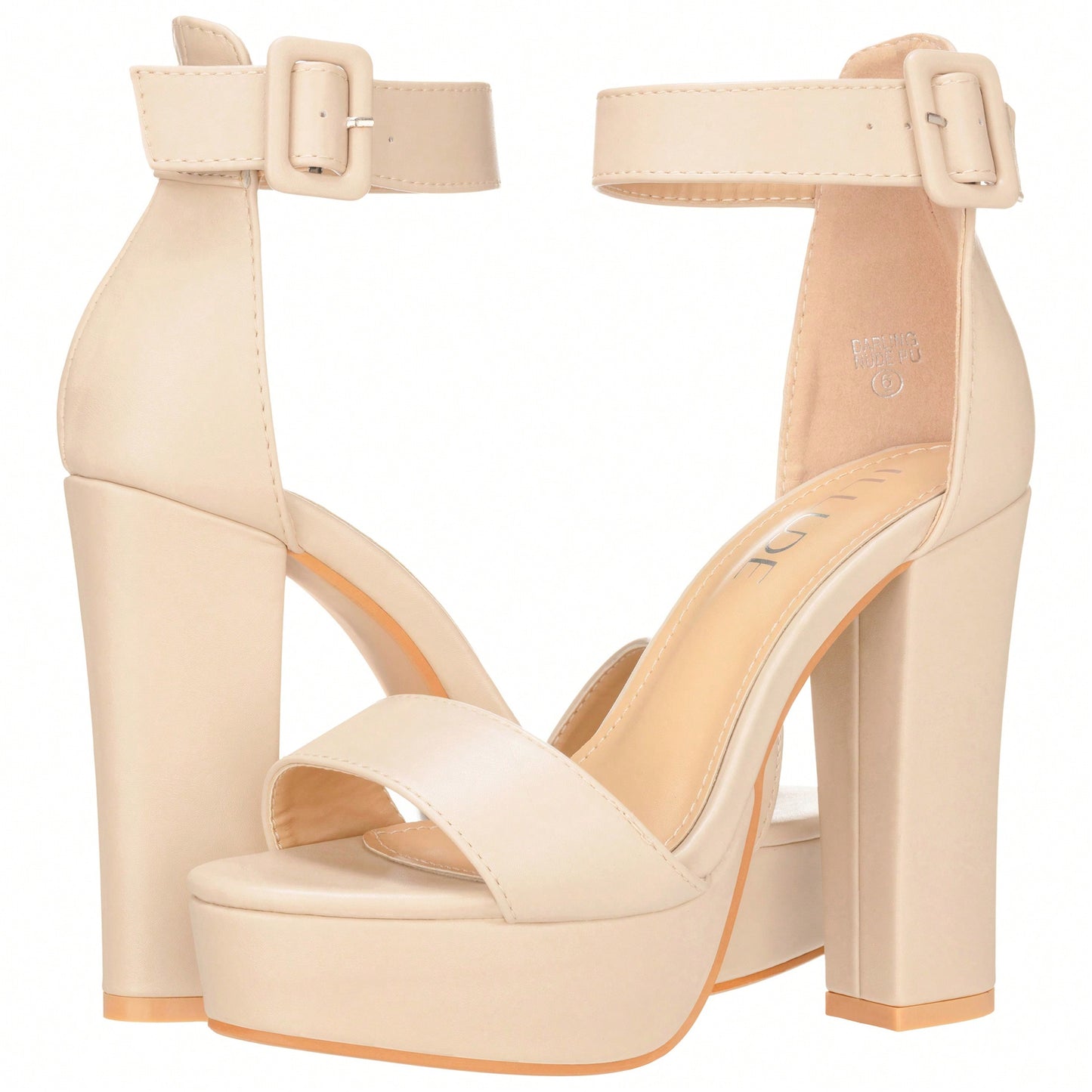 Women High Heel Chunky Heeled Sandals Platform Heels Ankle Strap Sandals Open Toe Heels Chunky Block Dressy Pumps Sandals High Heel Chunky Block Platform Heels