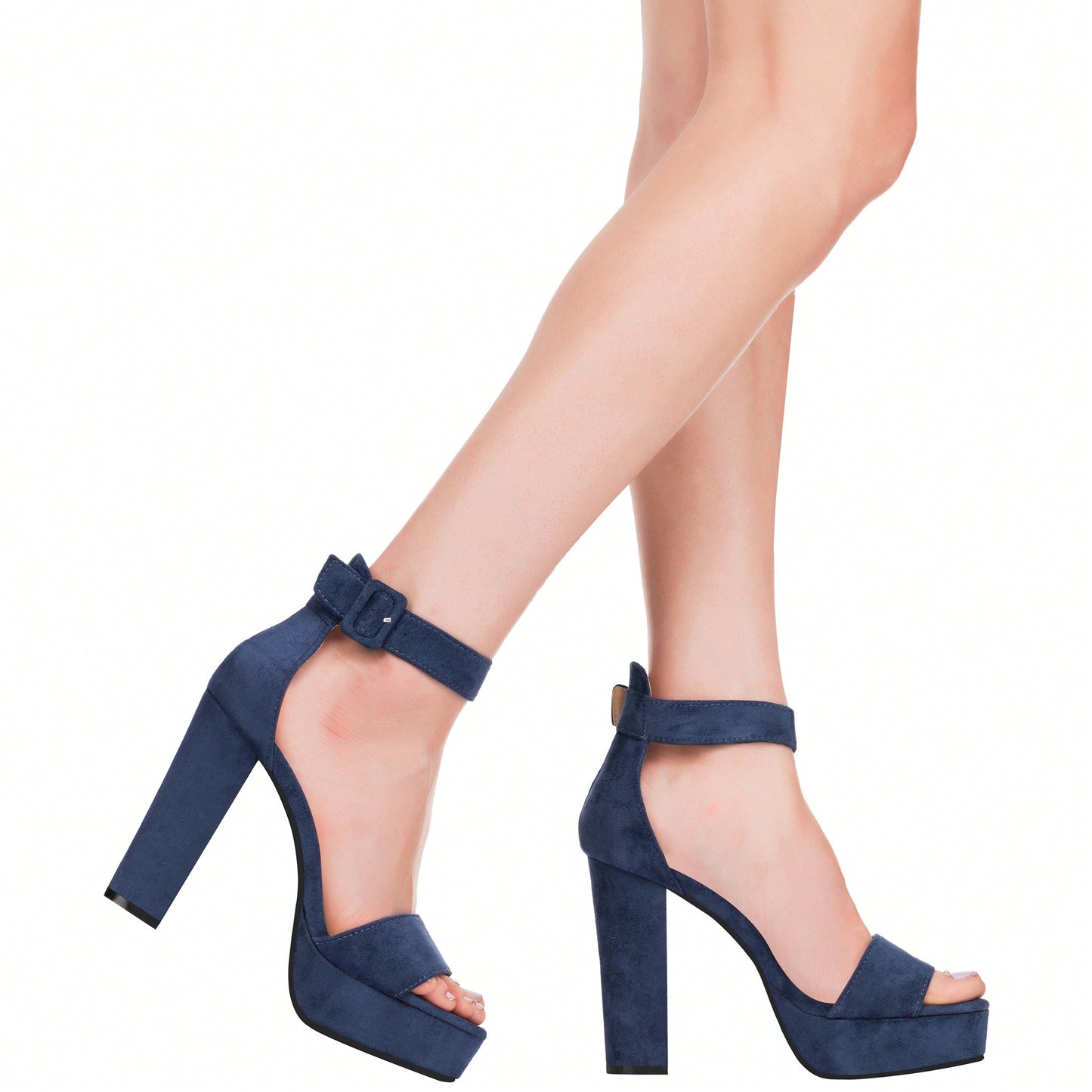 Women High Heel Chunky Heeled Sandals Platform Heels Ankle Strap Sandals Open Toe Heels Chunky Block Dressy Pumps Sandals High Heel Chunky Block Platform Heels