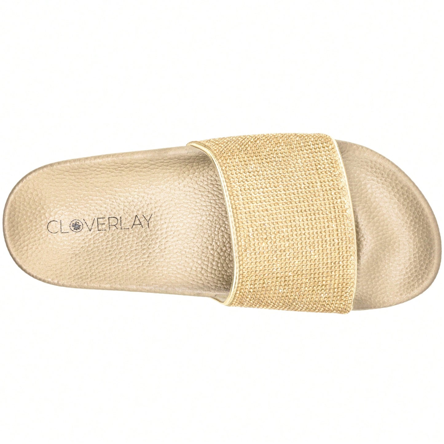 Women Rhinestone Decor Outdoor And Indoor Glamorous Black Flat Slides Rhinestone Slide Sandals