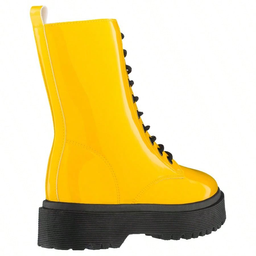 Women Lace-Up Front Combat Boots Fashionable Round Toe Low Heel Boots Chunky Platform Combat Boot Short Boots With Thick Sole Bottom Ankle Boots
