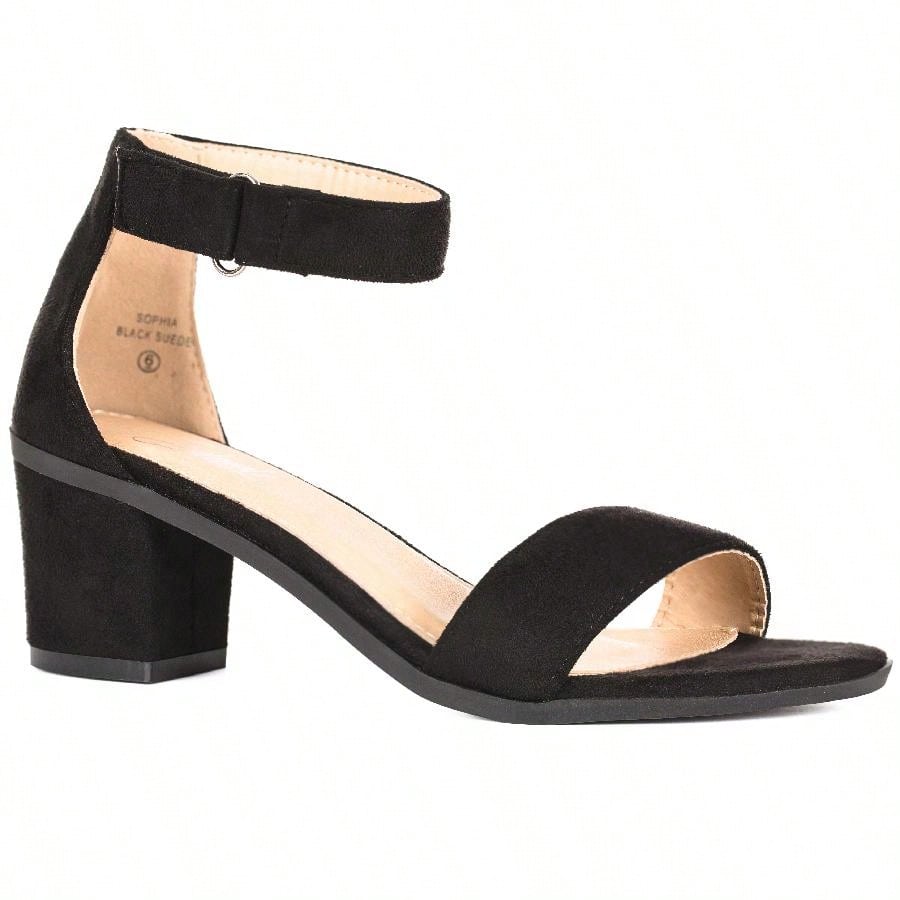Women Chunky Heeled Ankle Strap Sandals Elegant Open Toe Sandals Ankle Strap Heeled Sandals