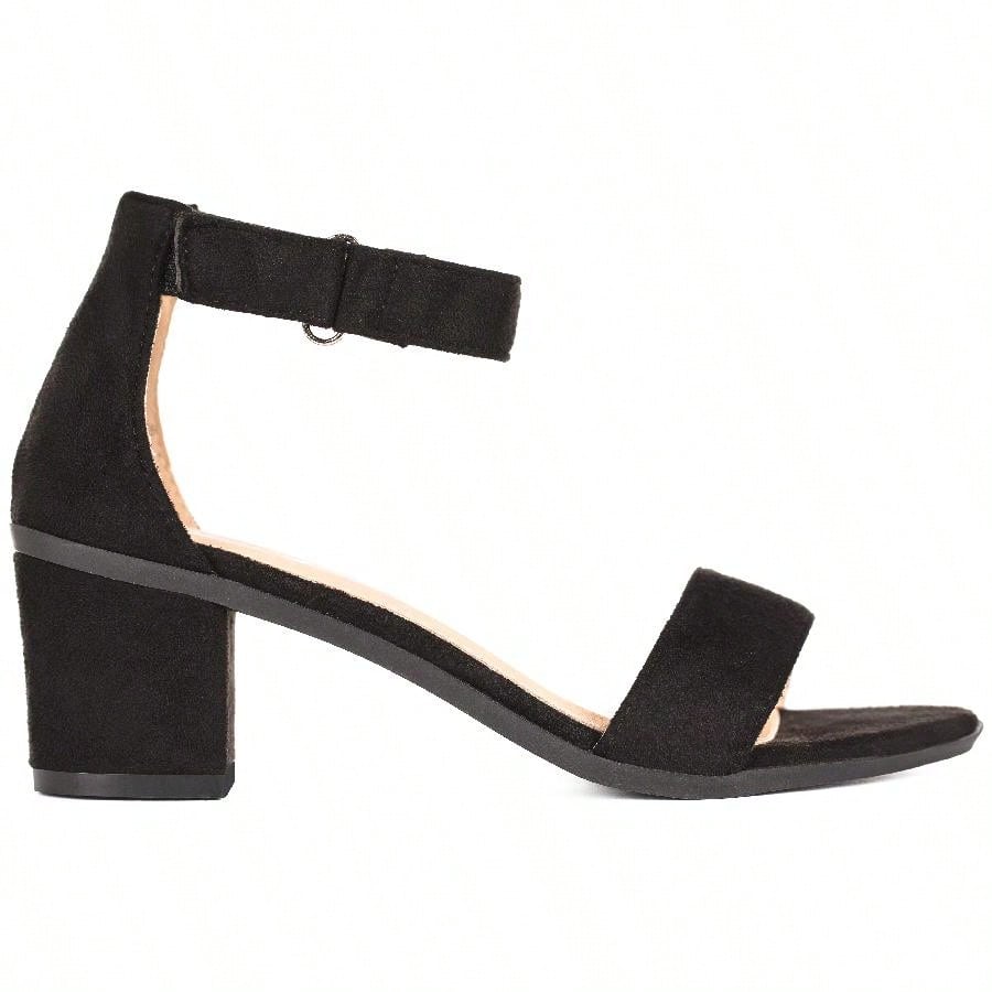 Women Chunky Heeled Ankle Strap Sandals Elegant Open Toe Sandals Ankle Strap Heeled Sandals
