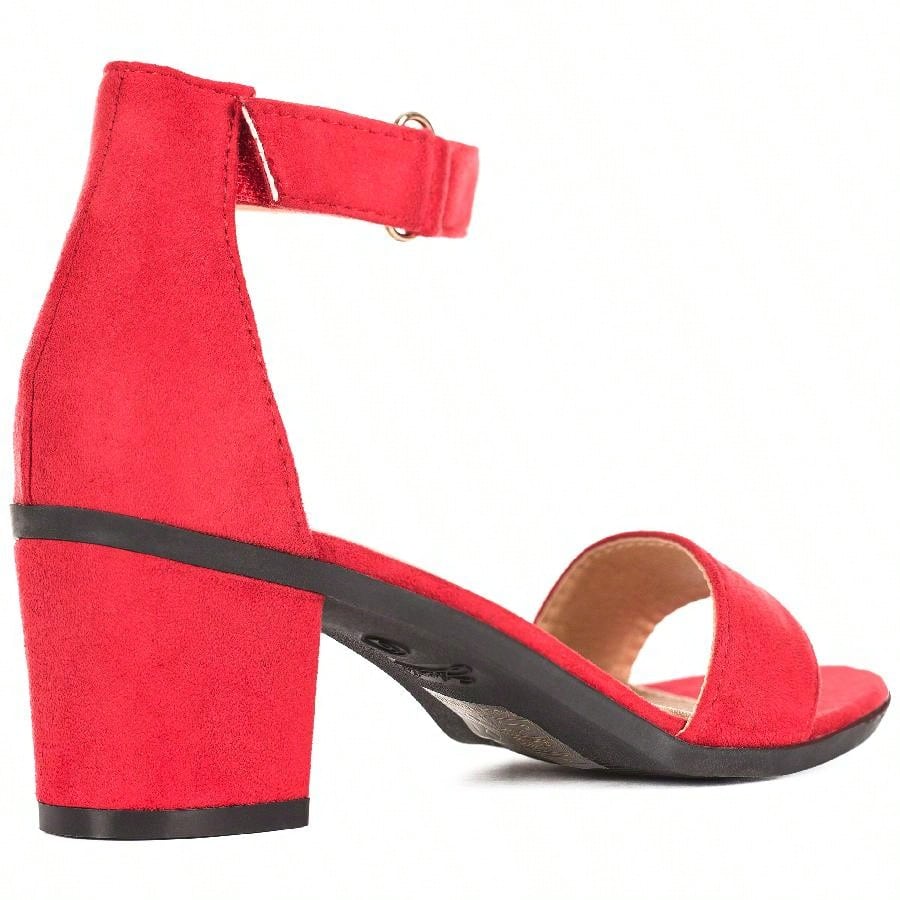 Women Chunky Heeled Ankle Strap Sandals Elegant Open Toe Sandals Ankle Strap Heeled Sandals